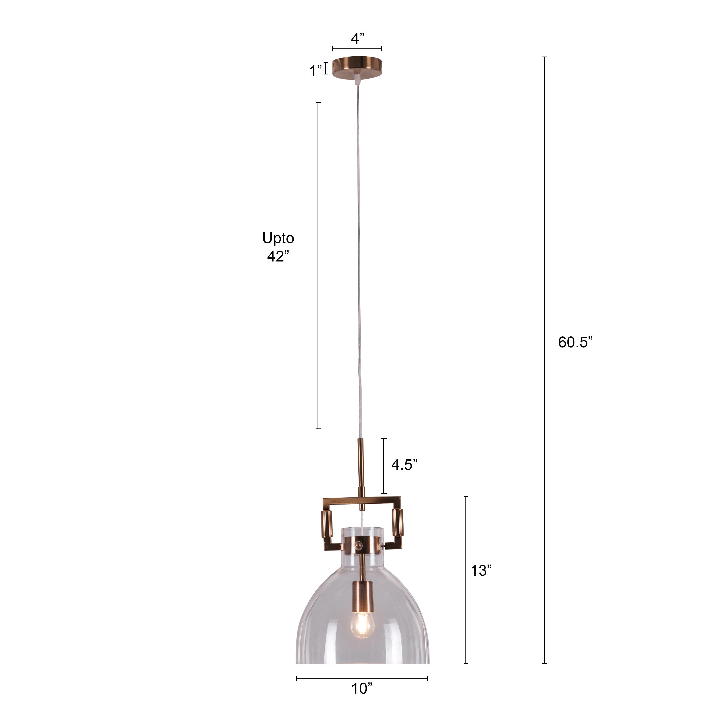 High Hopes (Oval, Gold) Clear Glass Pendant Light