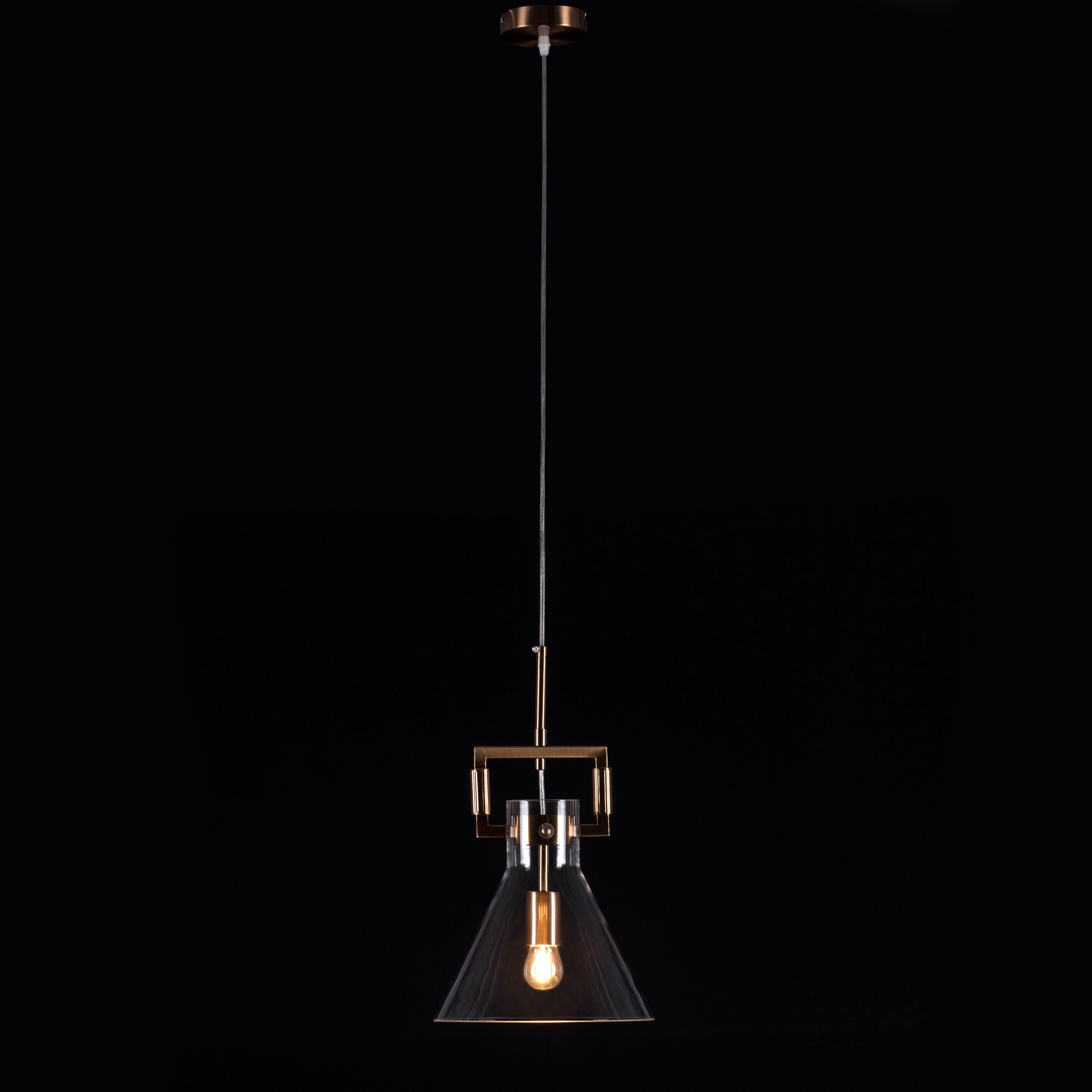 High Hopes (Triangular, Gold) Clear Glass Pendant Light