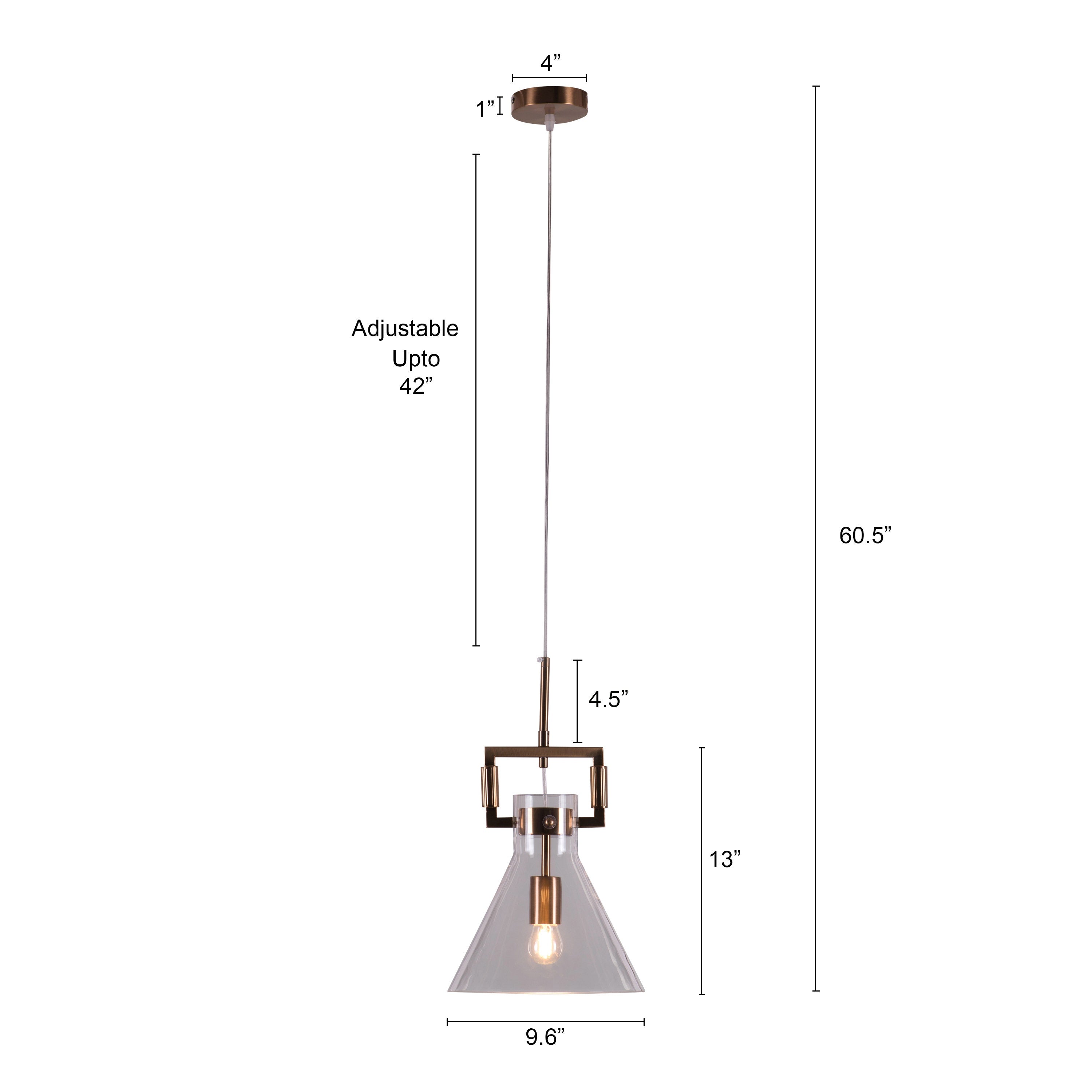 High Hopes (Triangular, Gold) Clear Glass Pendant Light