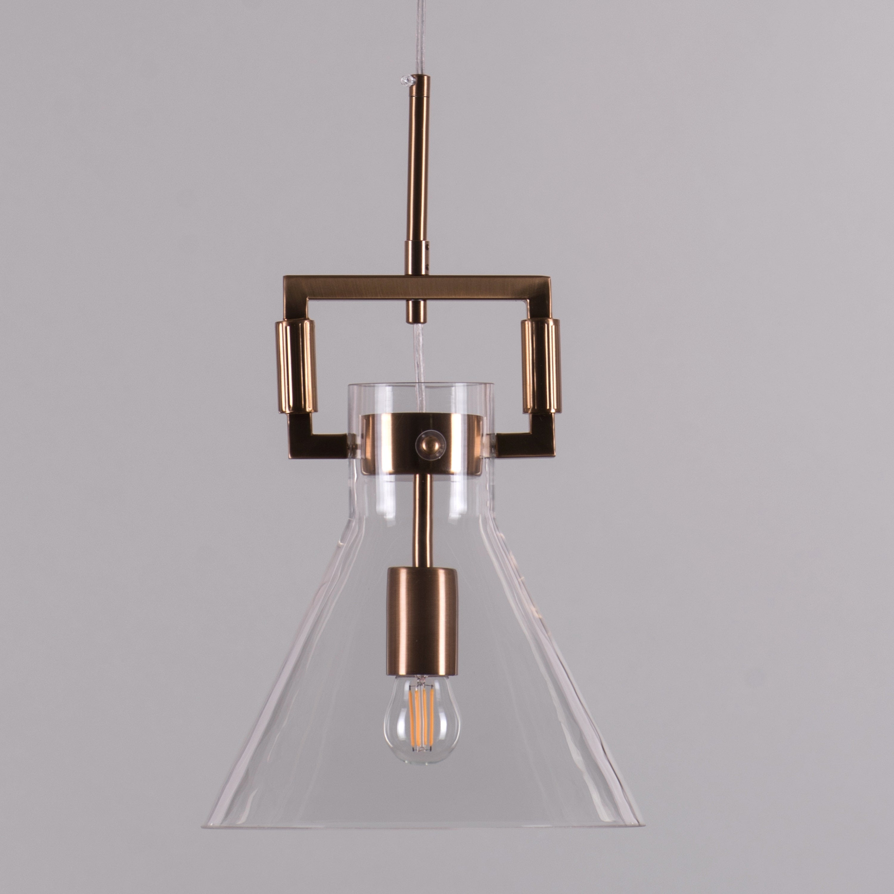 High Hopes (Triangular, Gold) Clear Glass Pendant Light