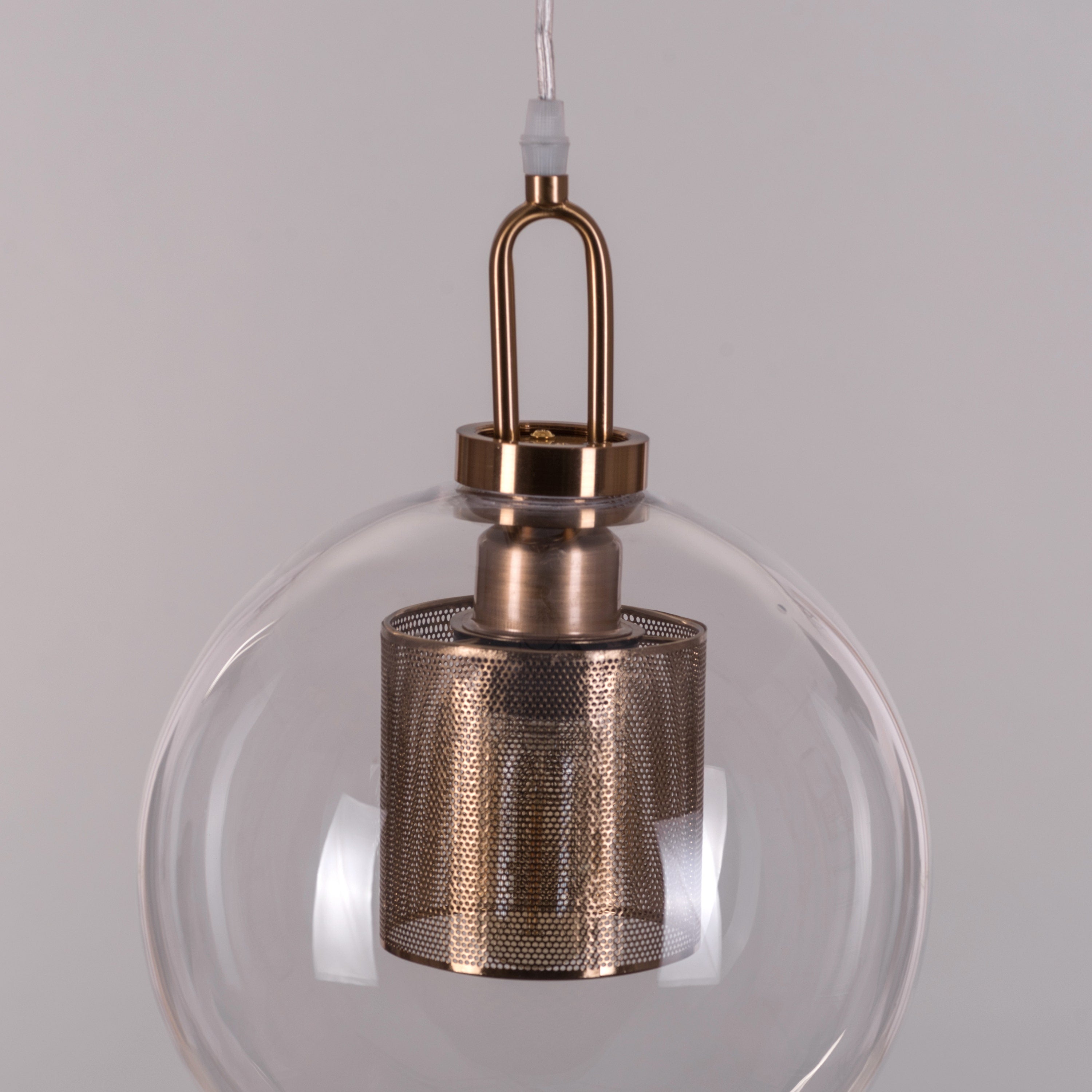 Good To Glow (Small, Gold) Clear Glass Round Pendant Light