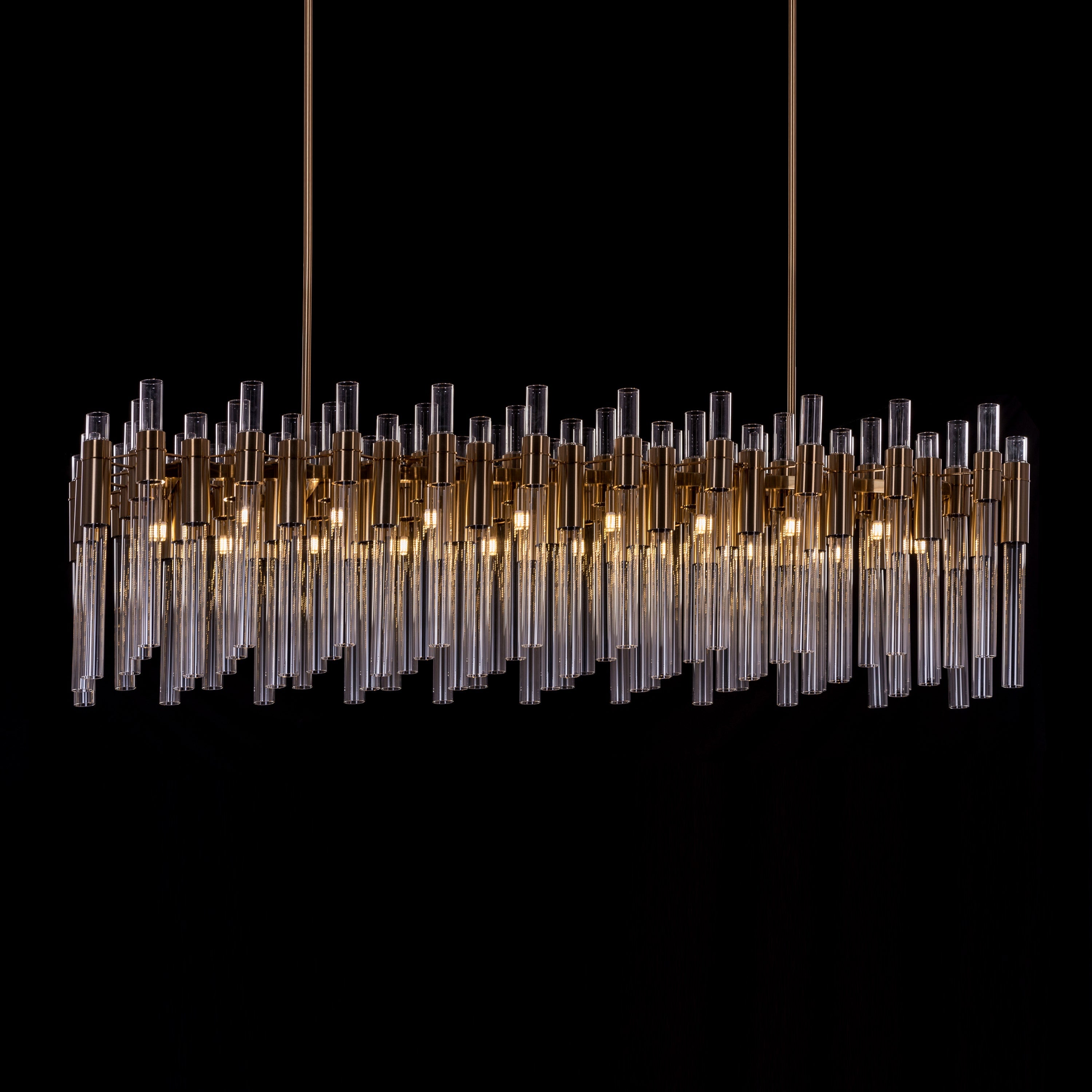 Married In Milan Grand (Large, Gold) Glass Tube Chandelier