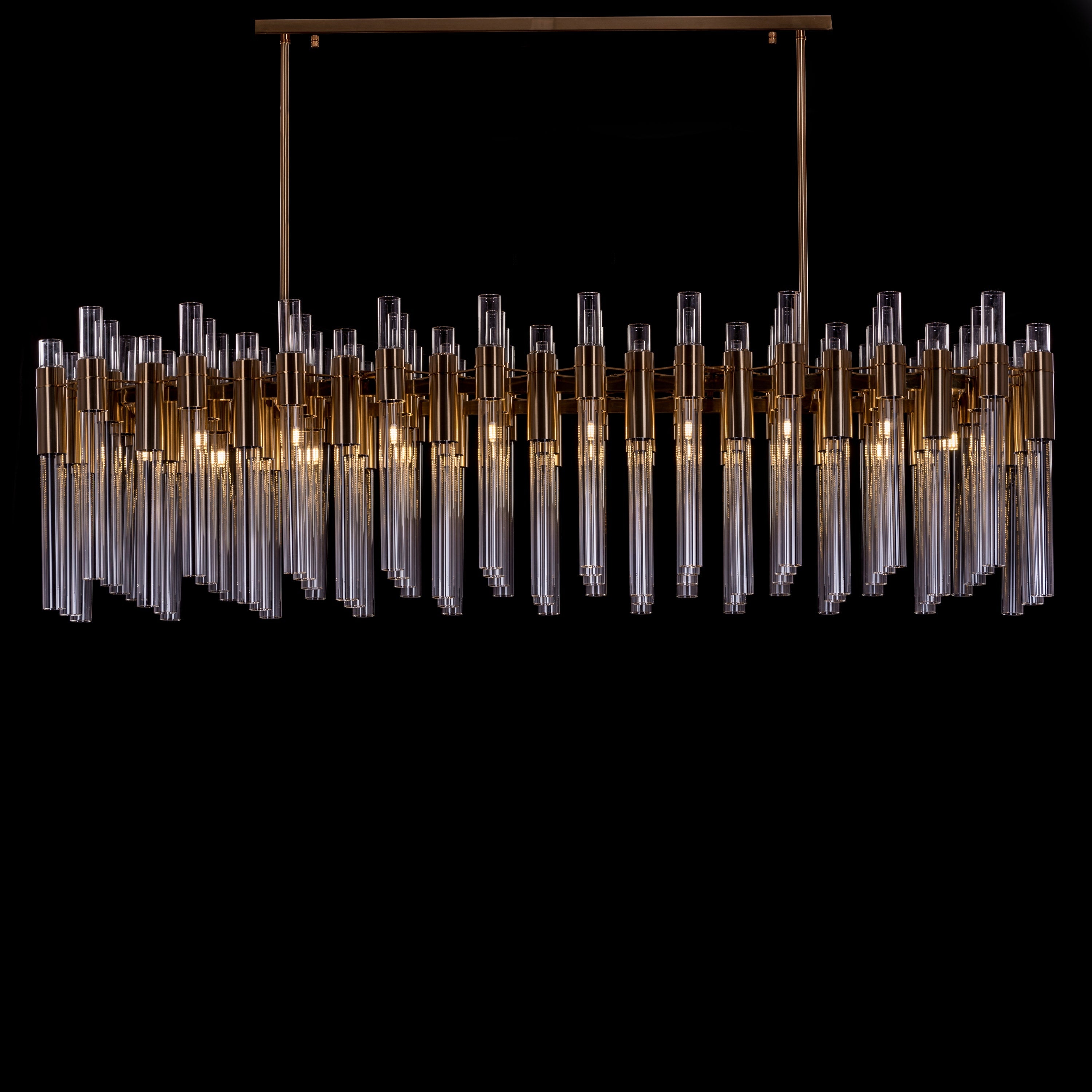 Married In Milan Grand (Large, Gold) Glass Tube Chandelier