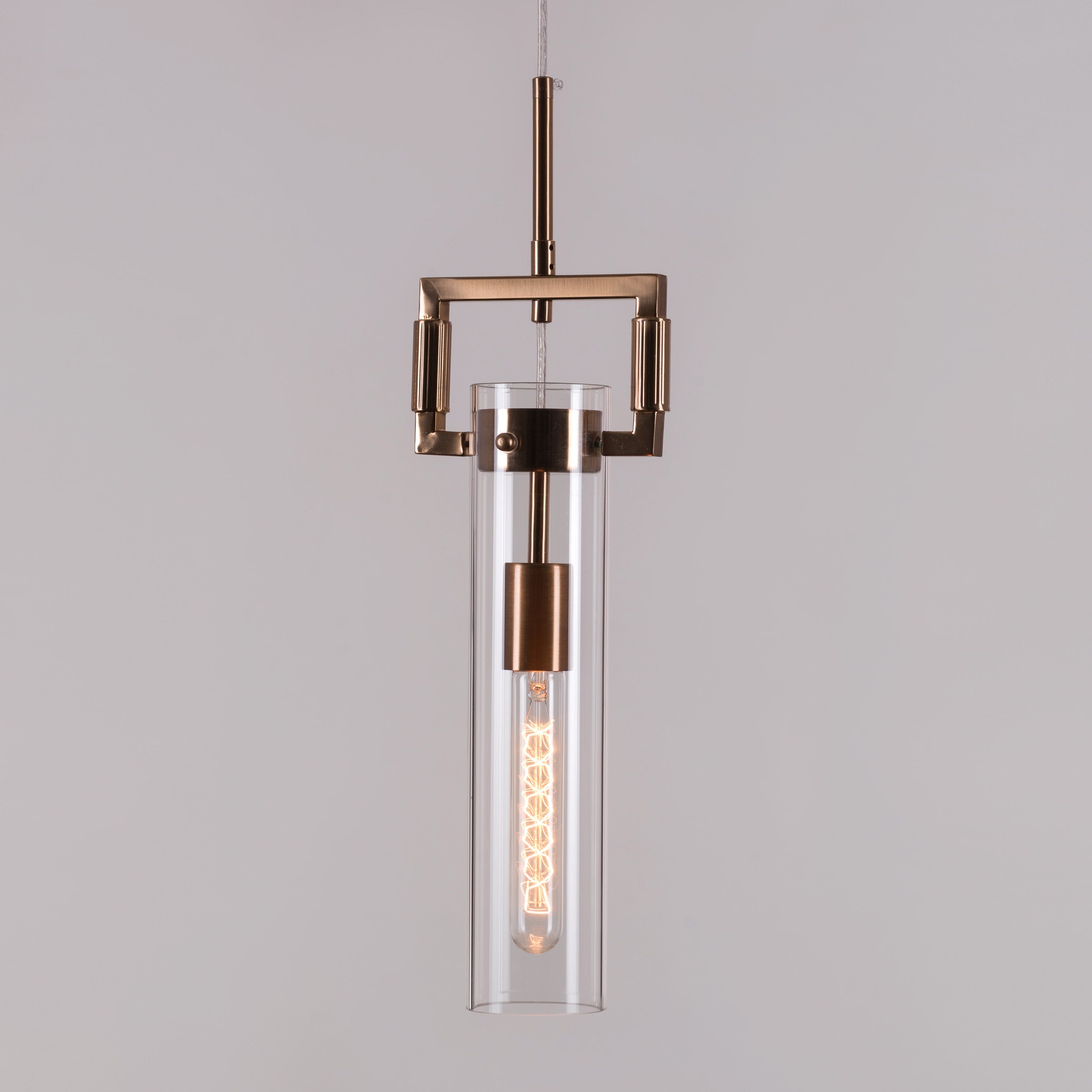High Hopes (Long, Gold) Clear Glass Pendant Light