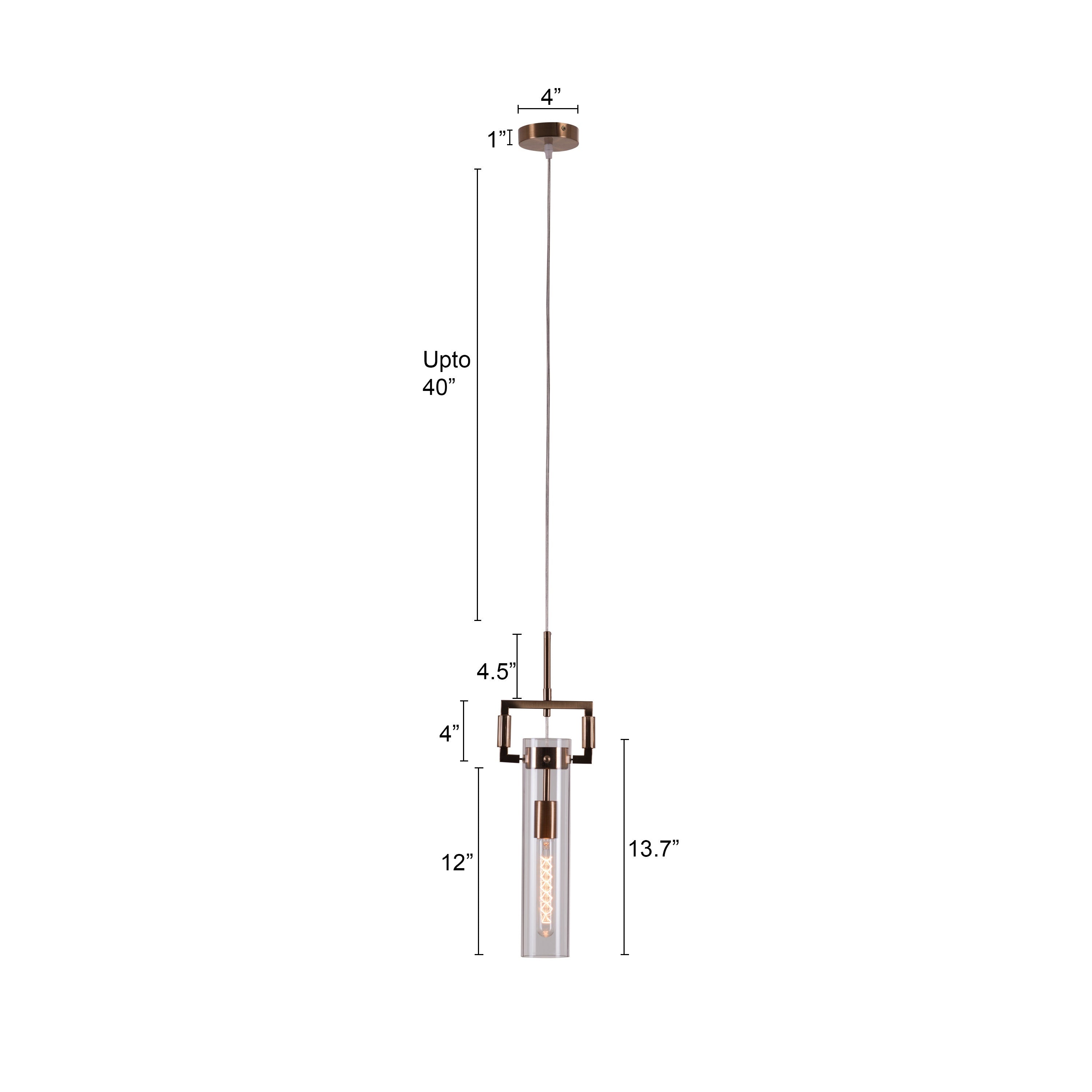 High Hopes (Long, Gold) Clear Glass Pendant Light