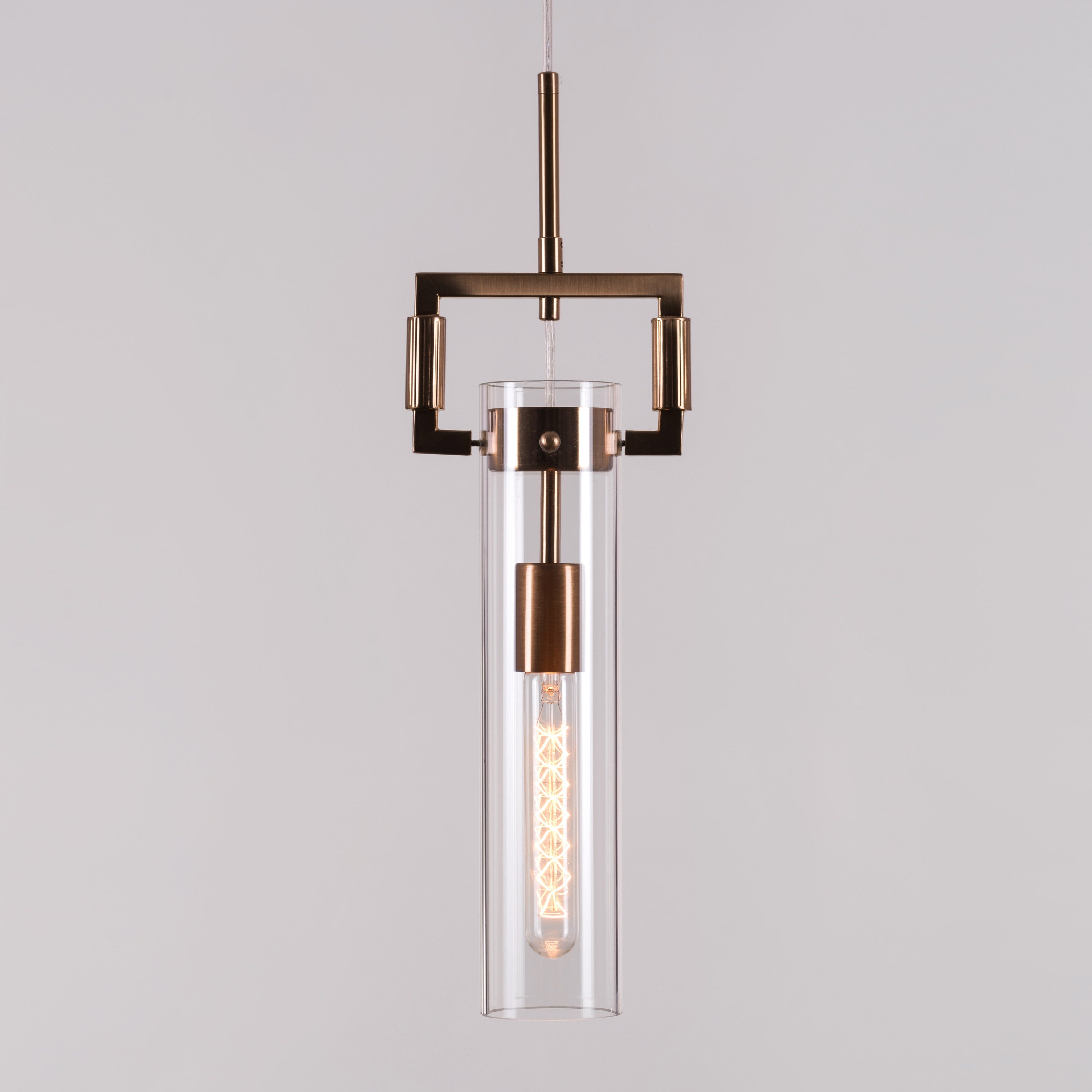 High Hopes (Long, Gold) Clear Glass Pendant Light