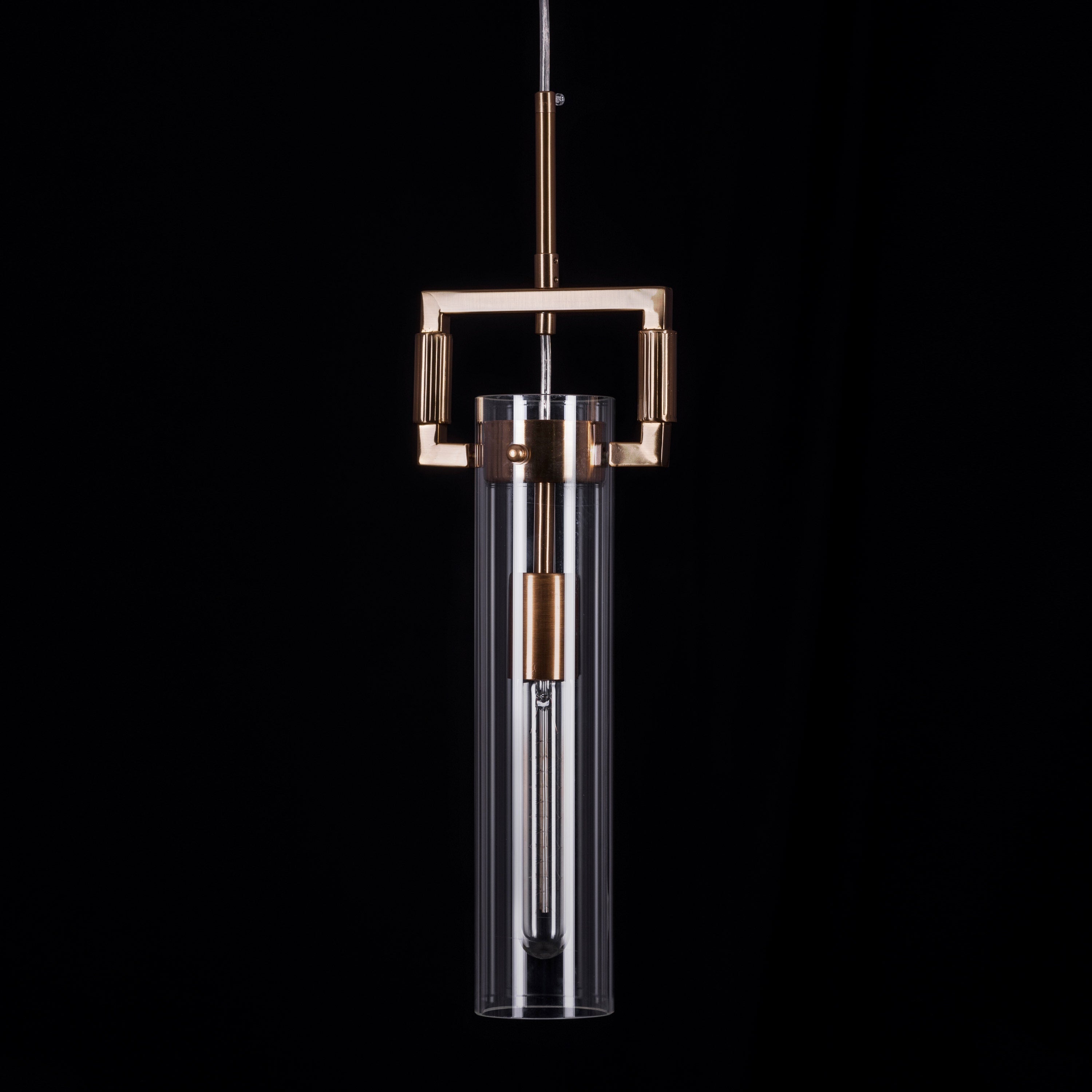 High Hopes (Long, Gold) Clear Glass Pendant Light