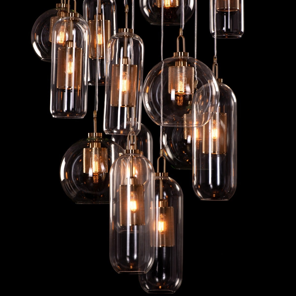 Star Of The Show (Large, Gold) Glass Chandelier