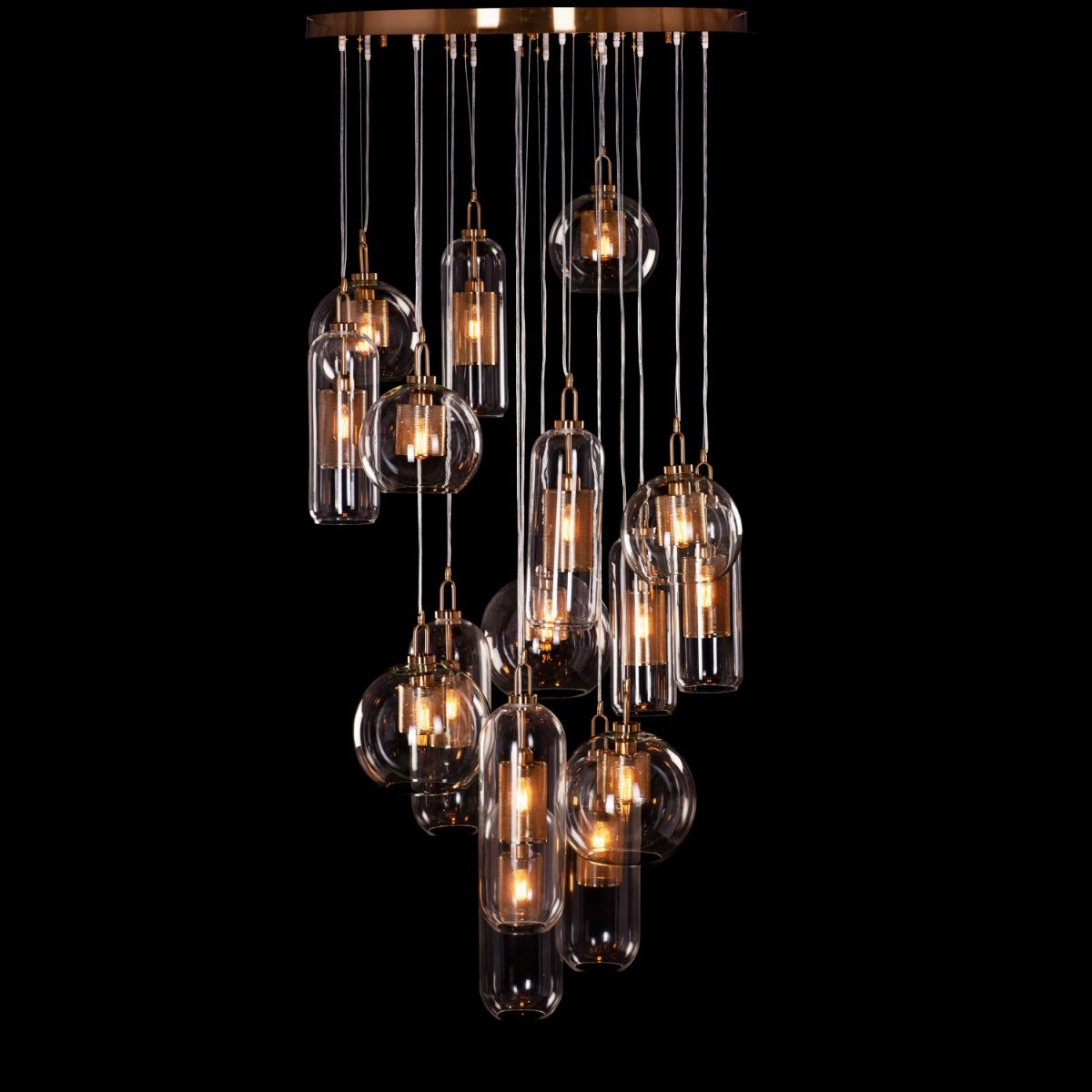 Star Of The Show (Large, Gold) Glass Chandelier
