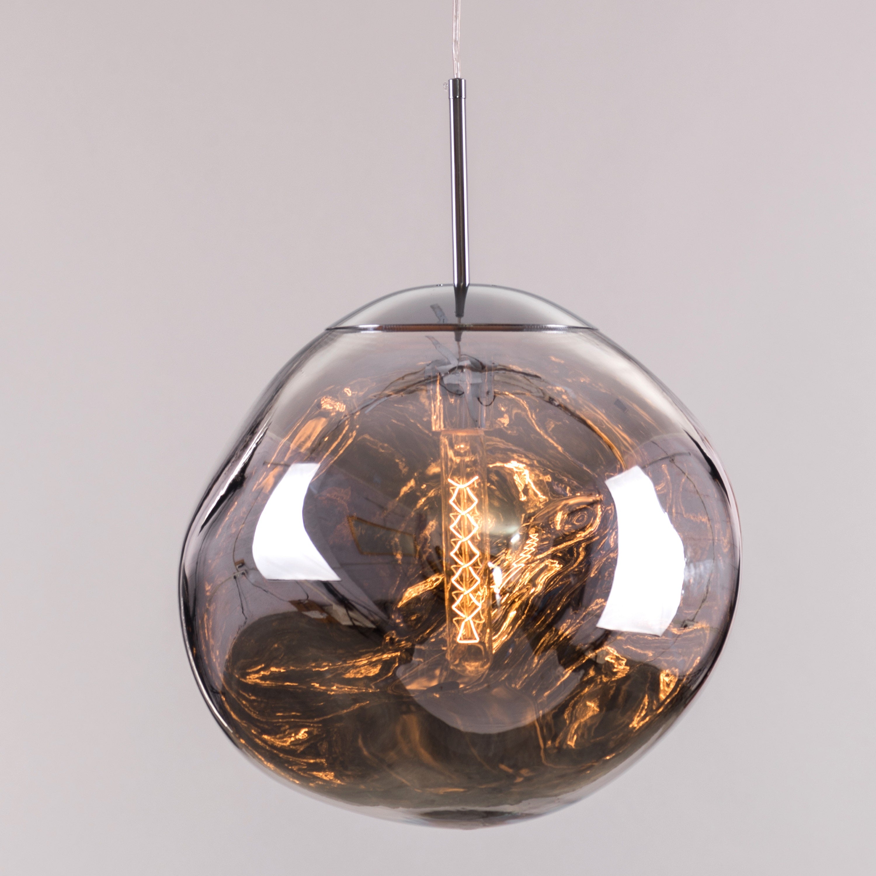 Ongoing Love (Large, Chrome, Smokey Grey) Glass Pendant Light