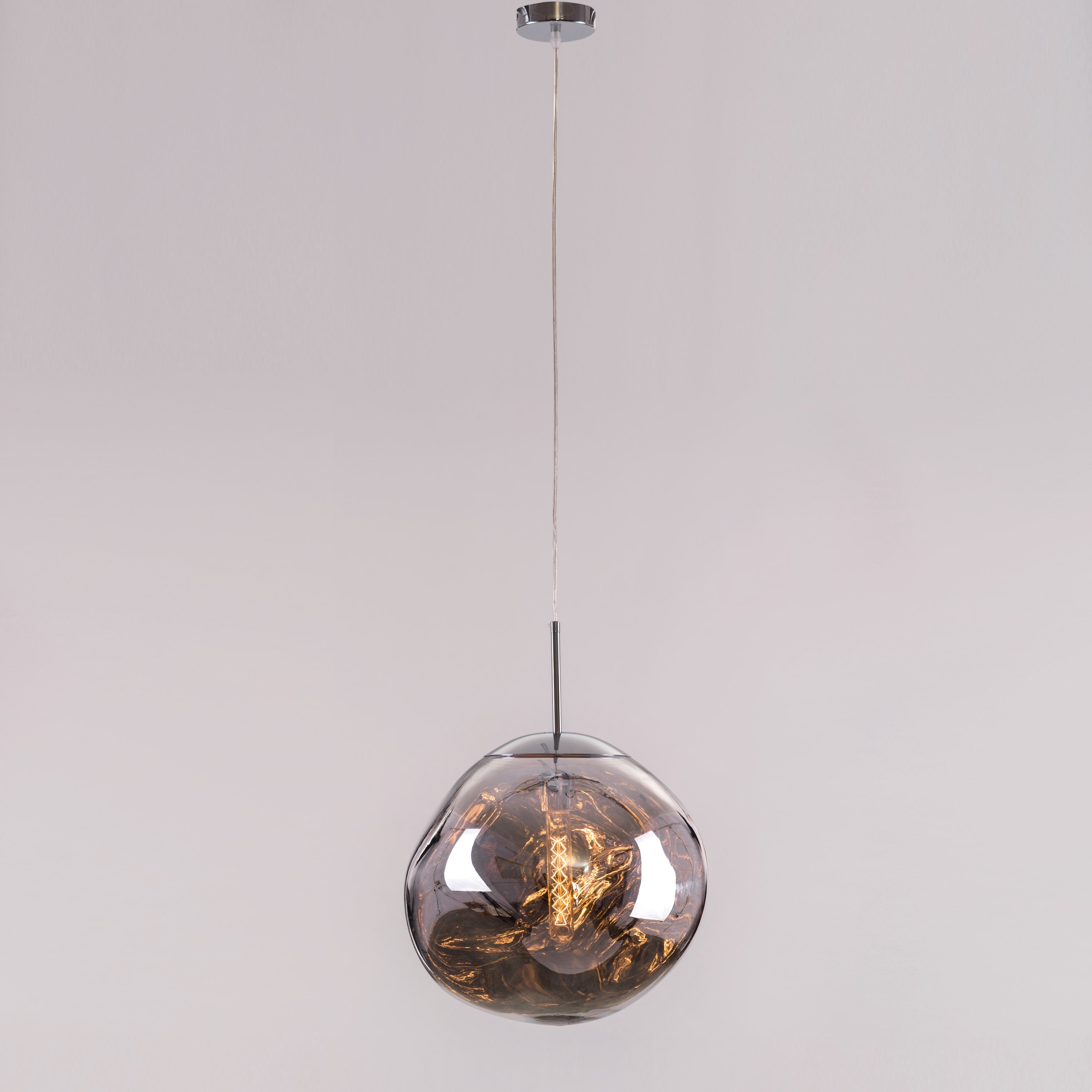 Ongoing Love (Large, Chrome, Smokey Grey) Glass Pendant Light