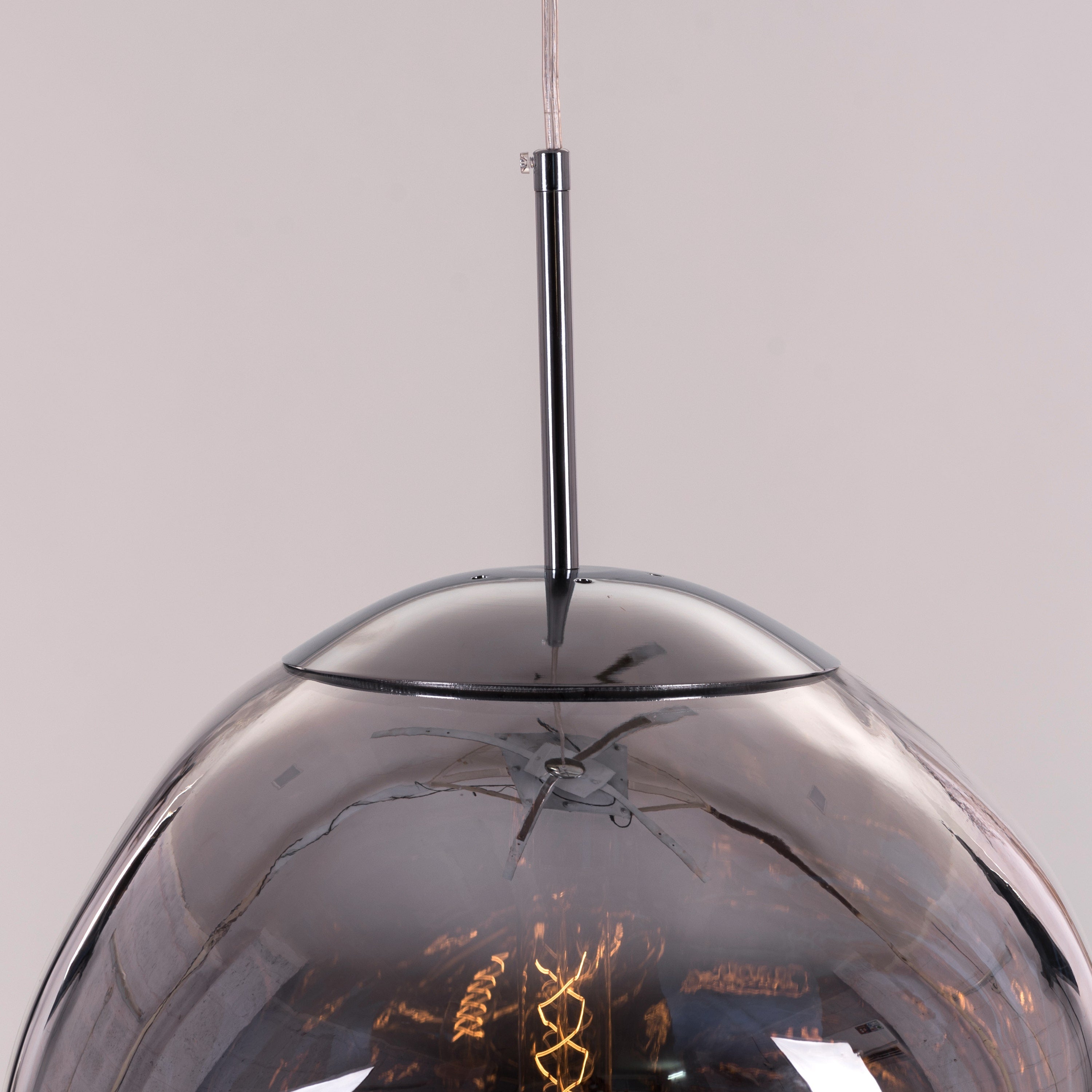 Ongoing Love (Large, Chrome, Smokey Grey) Glass Pendant Light