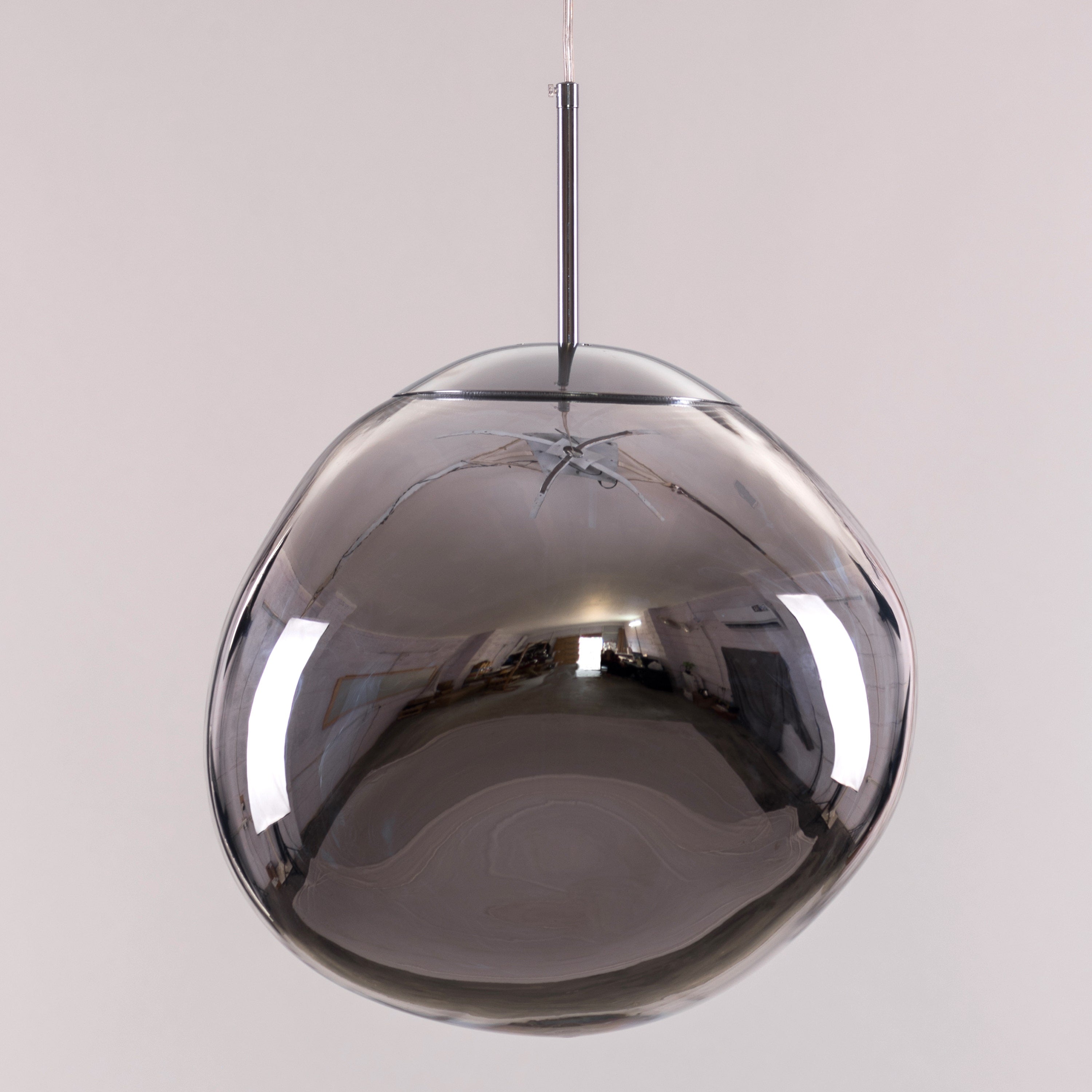 Ongoing Love (Large, Chrome, Smokey Grey) Glass Pendant Light