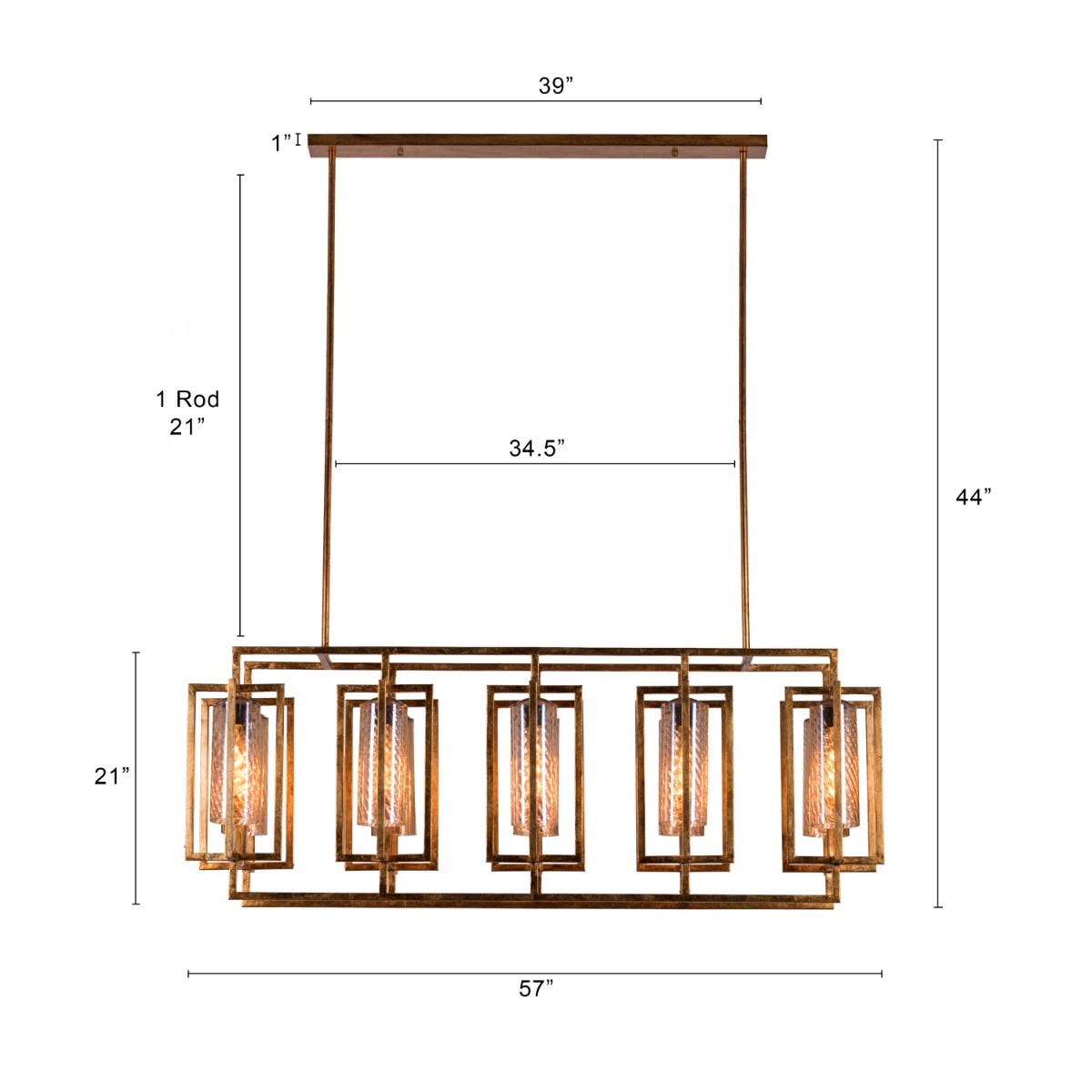 Inseparable Signature (Large, Gold Foil Gilded) Chandelier