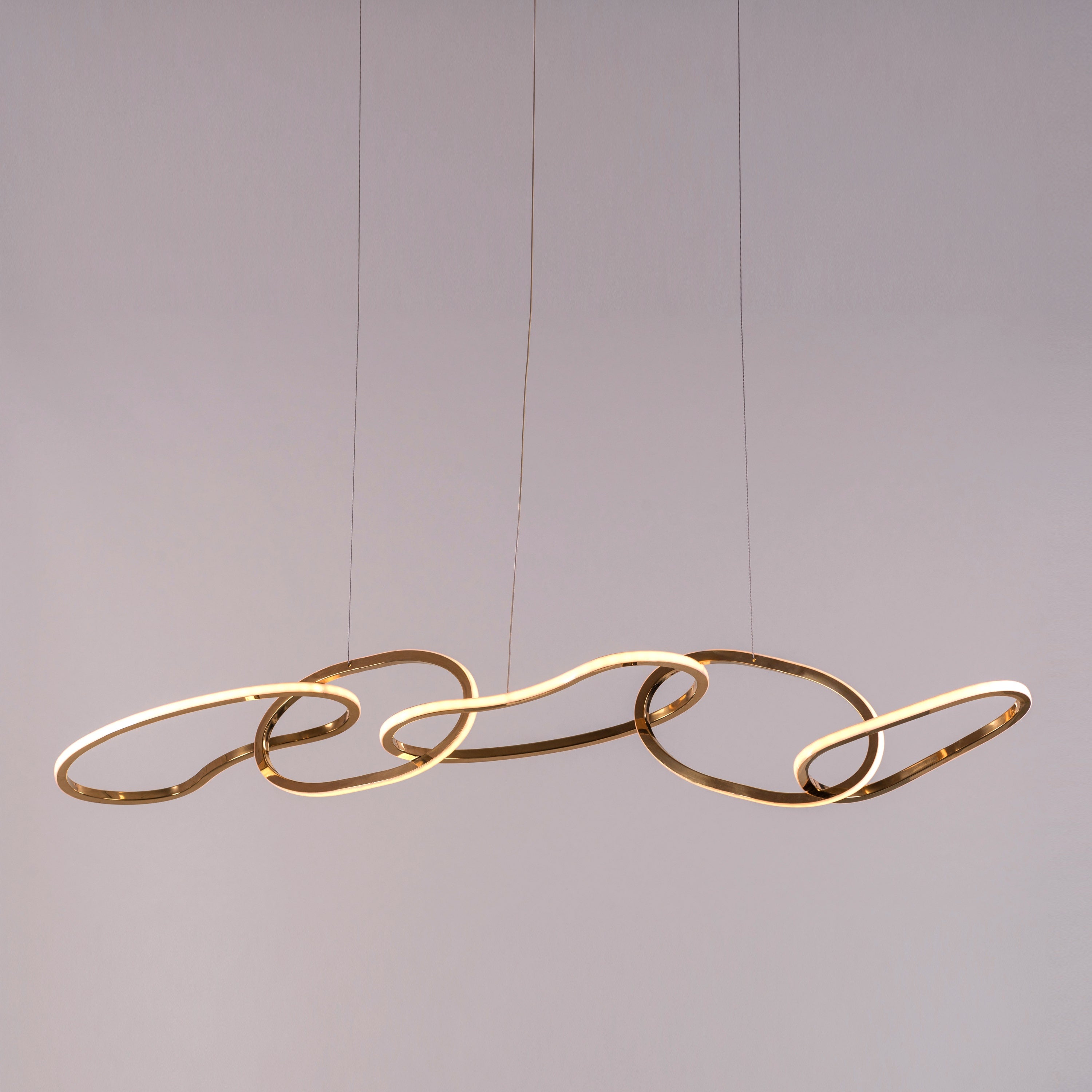 Uncuffed (Large, Dimmable LED With Remote Control) 5-Rings Chandelier