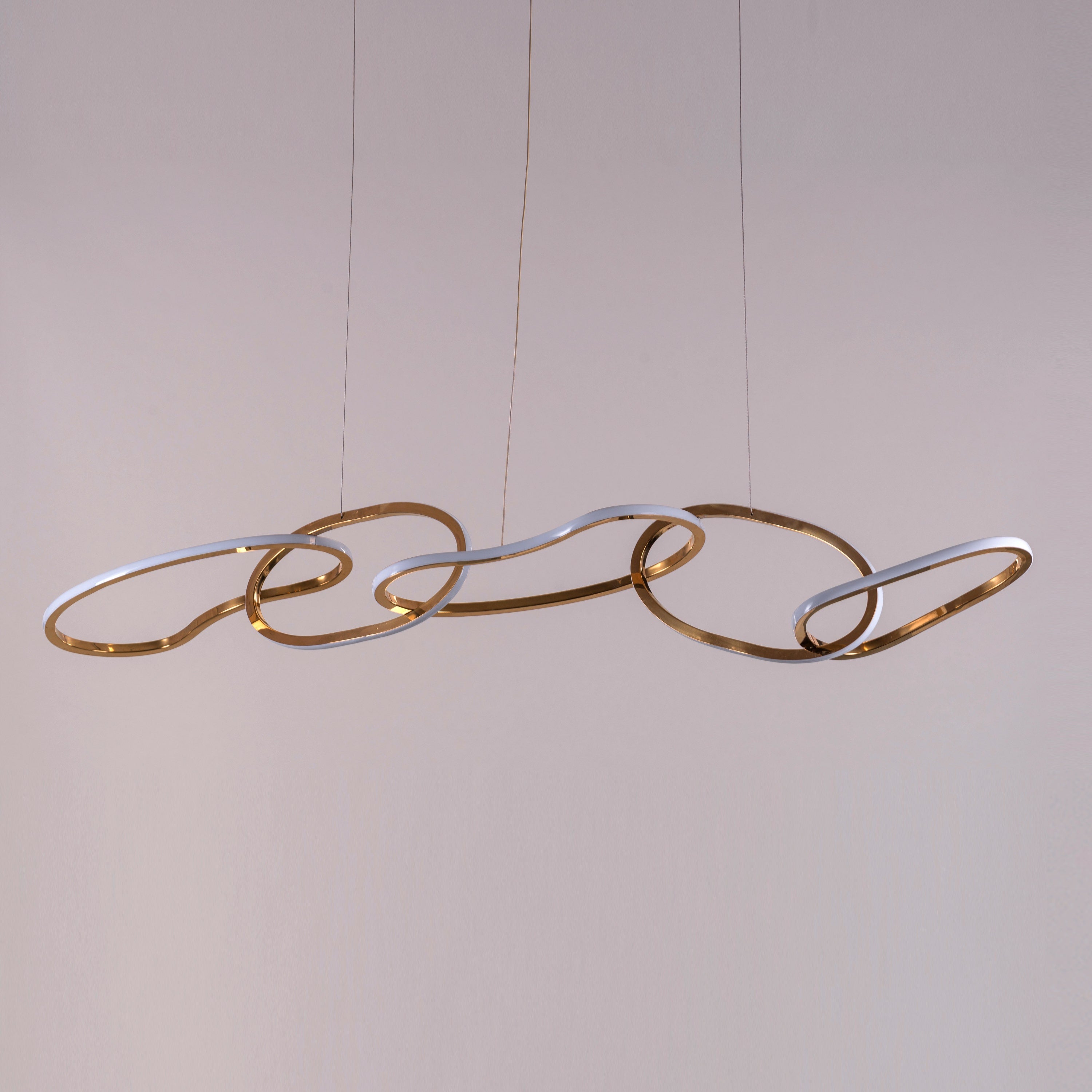 Uncuffed (Large, Dimmable LED With Remote Control) 5-Rings Chandelier