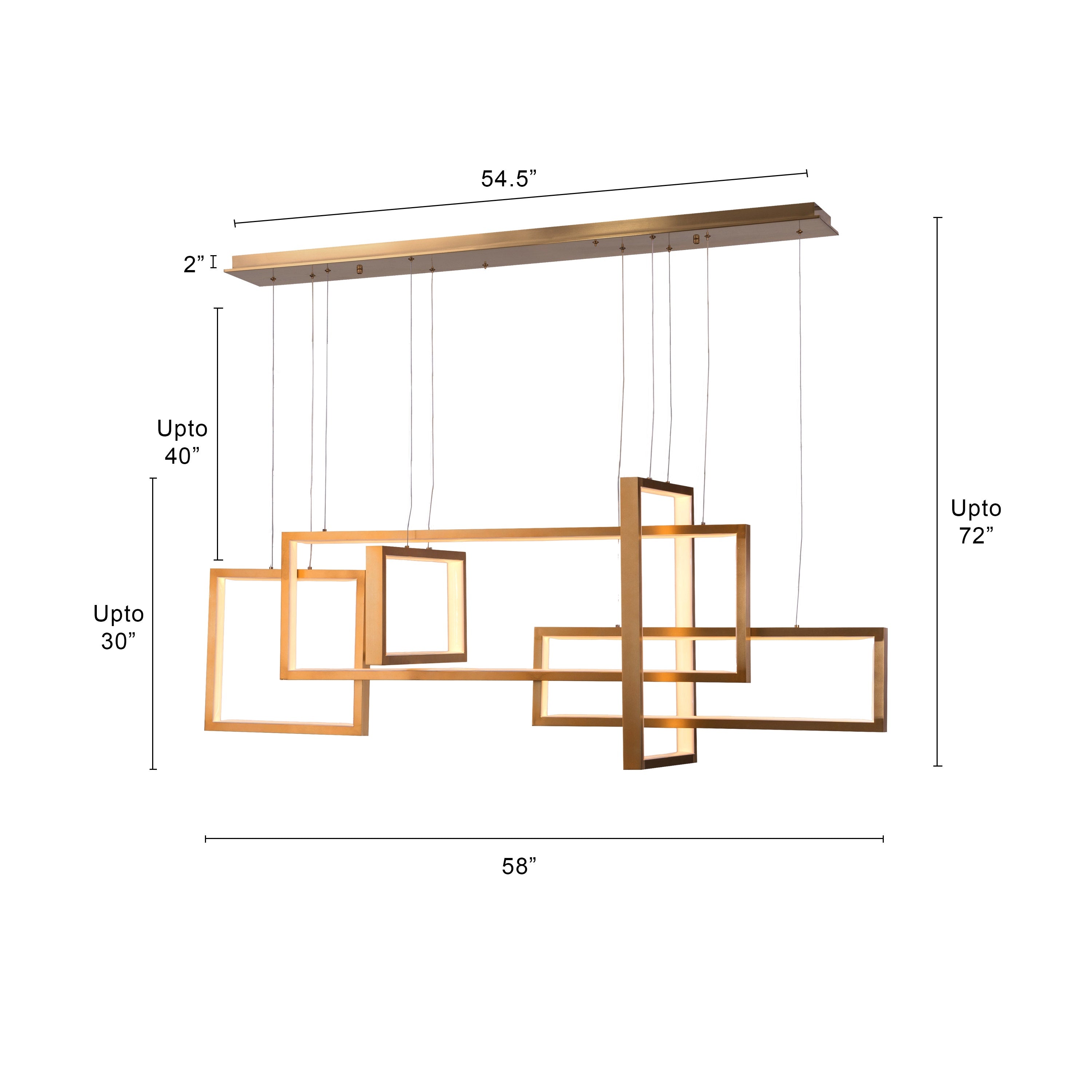 Three Day Weekend (Large, Gold, 3 Color Dimmable LED With Remote Control) Chandelier