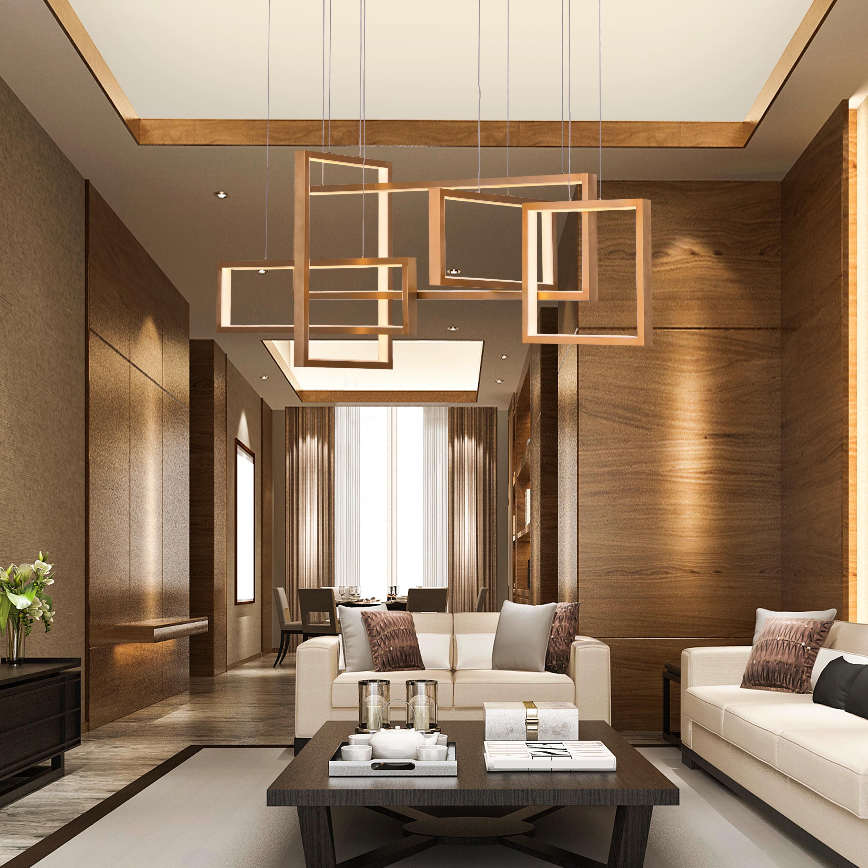 Three Day Weekend (Large, Gold, 3 Color Dimmable LED With Remote Control) Chandelier