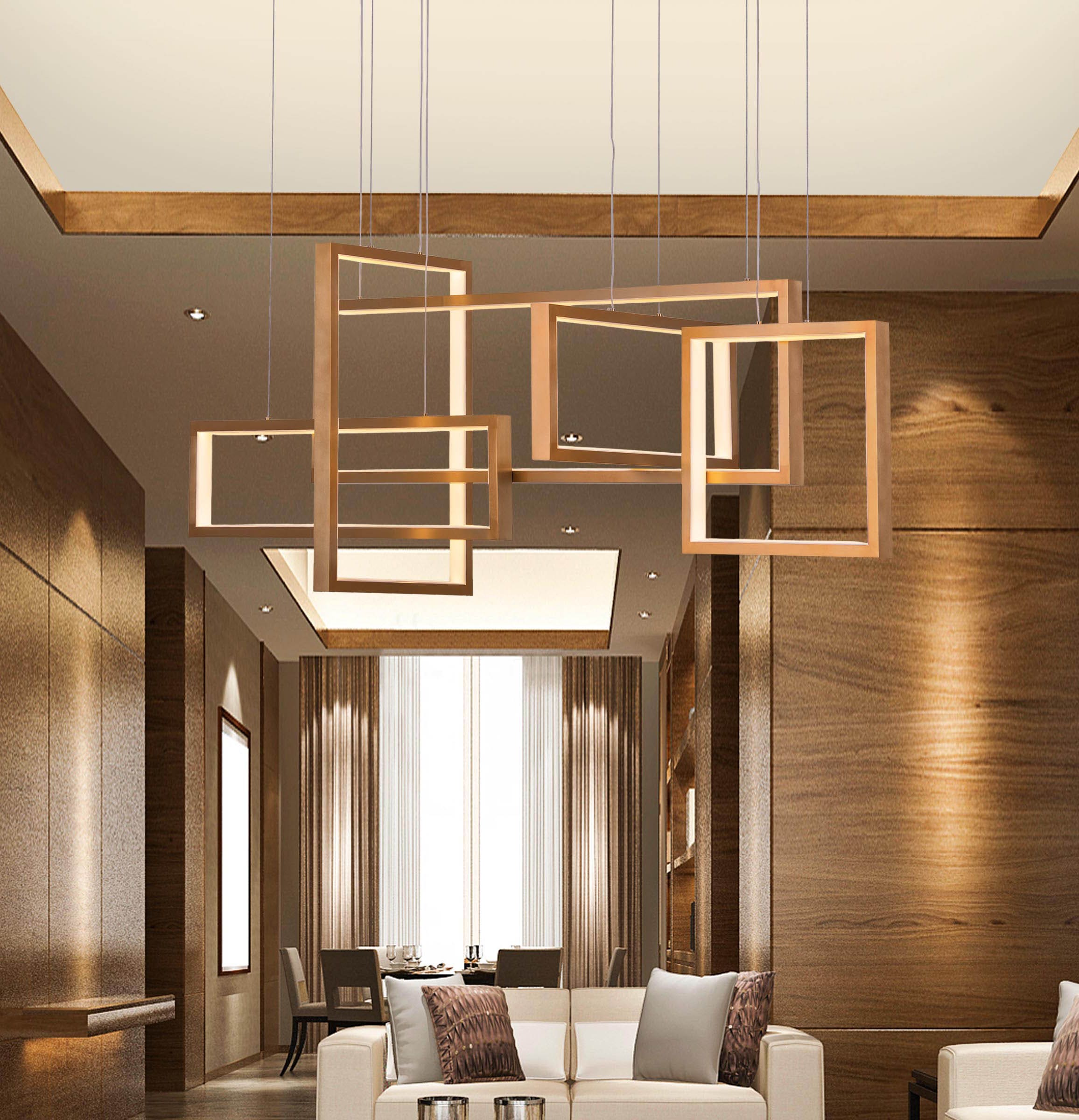 Three Day Weekend (Large, Gold, 3 Color Dimmable LED With Remote Control) Chandelier