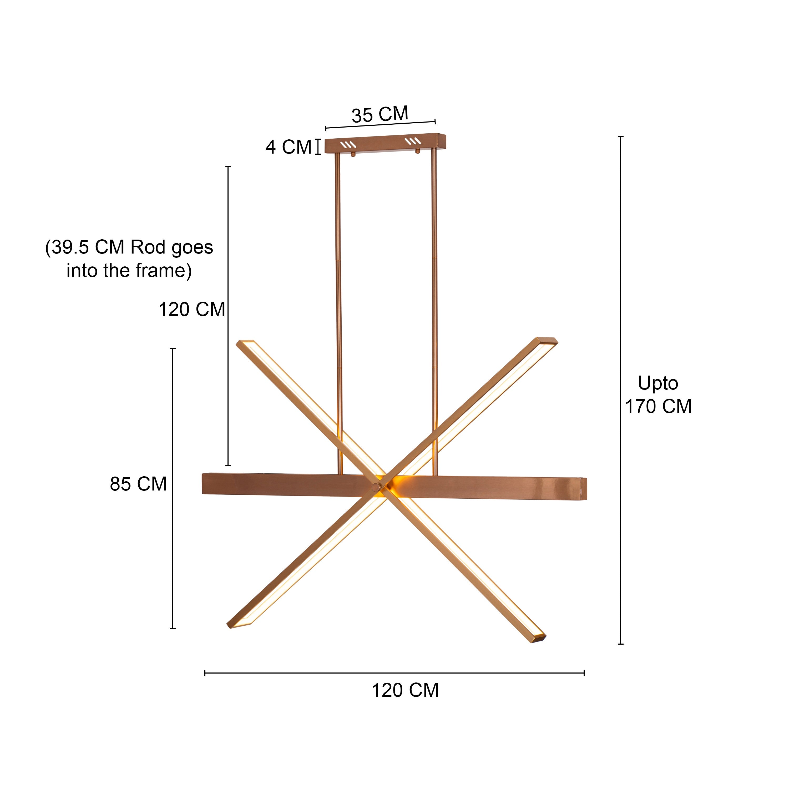 Pack Your Bags (Large, Gold, Dimmable LED With Remote Control) Chandelier