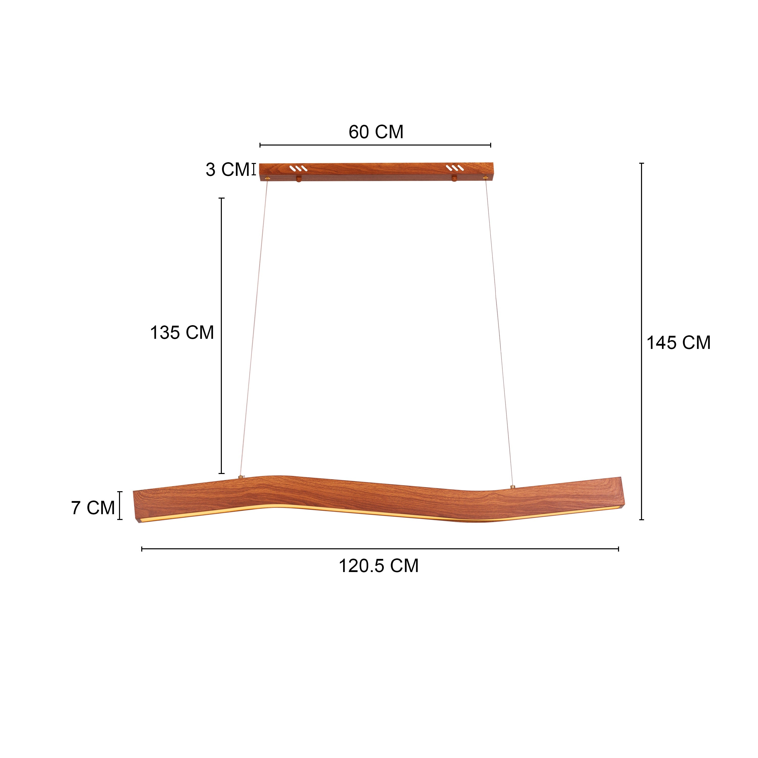 Road To The End (Large, Wooden, 3 Color Dimmable LED With Remote Control) Chandelier