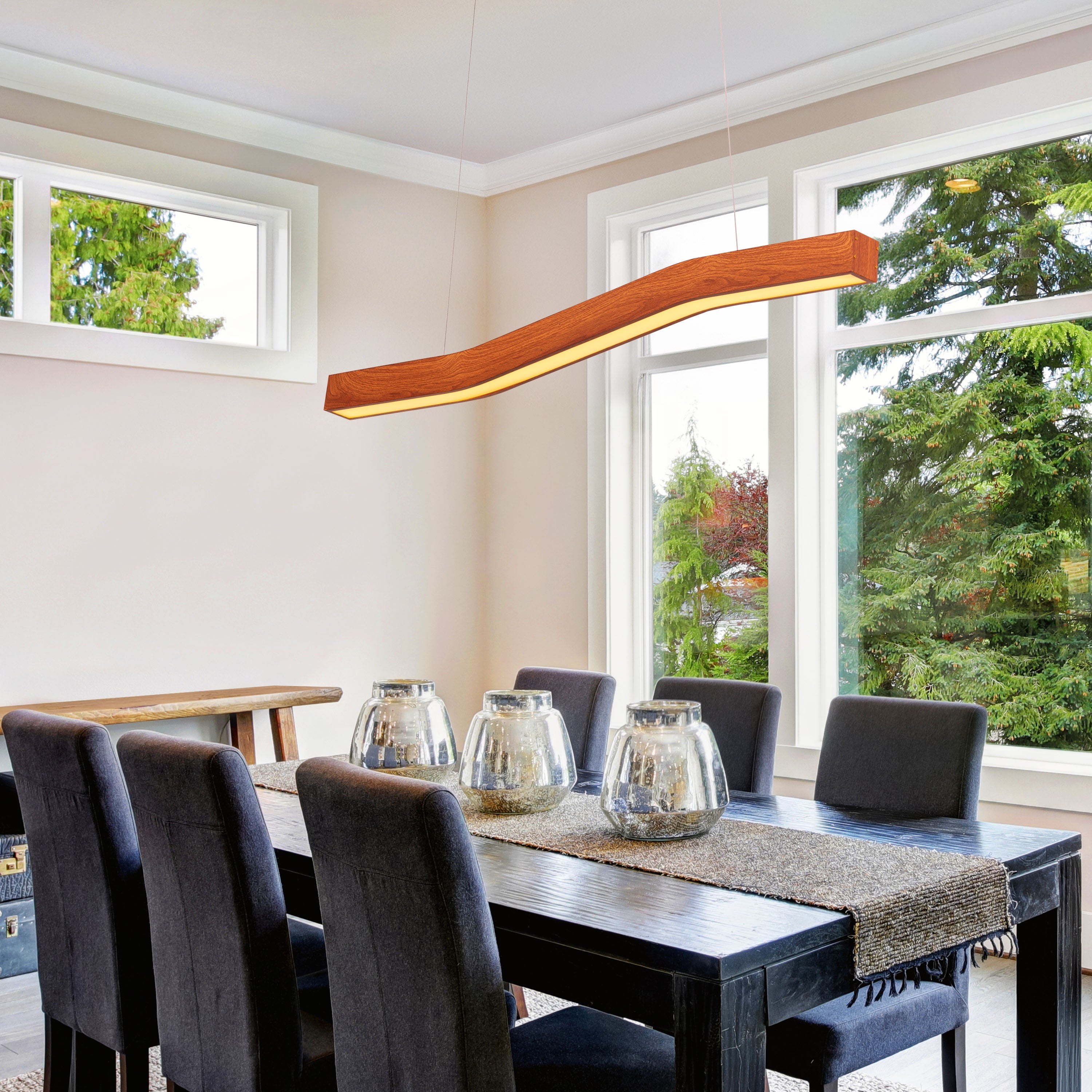 Road To The End (Large, Wooden, 3 Color Dimmable LED With Remote Control) Chandelier