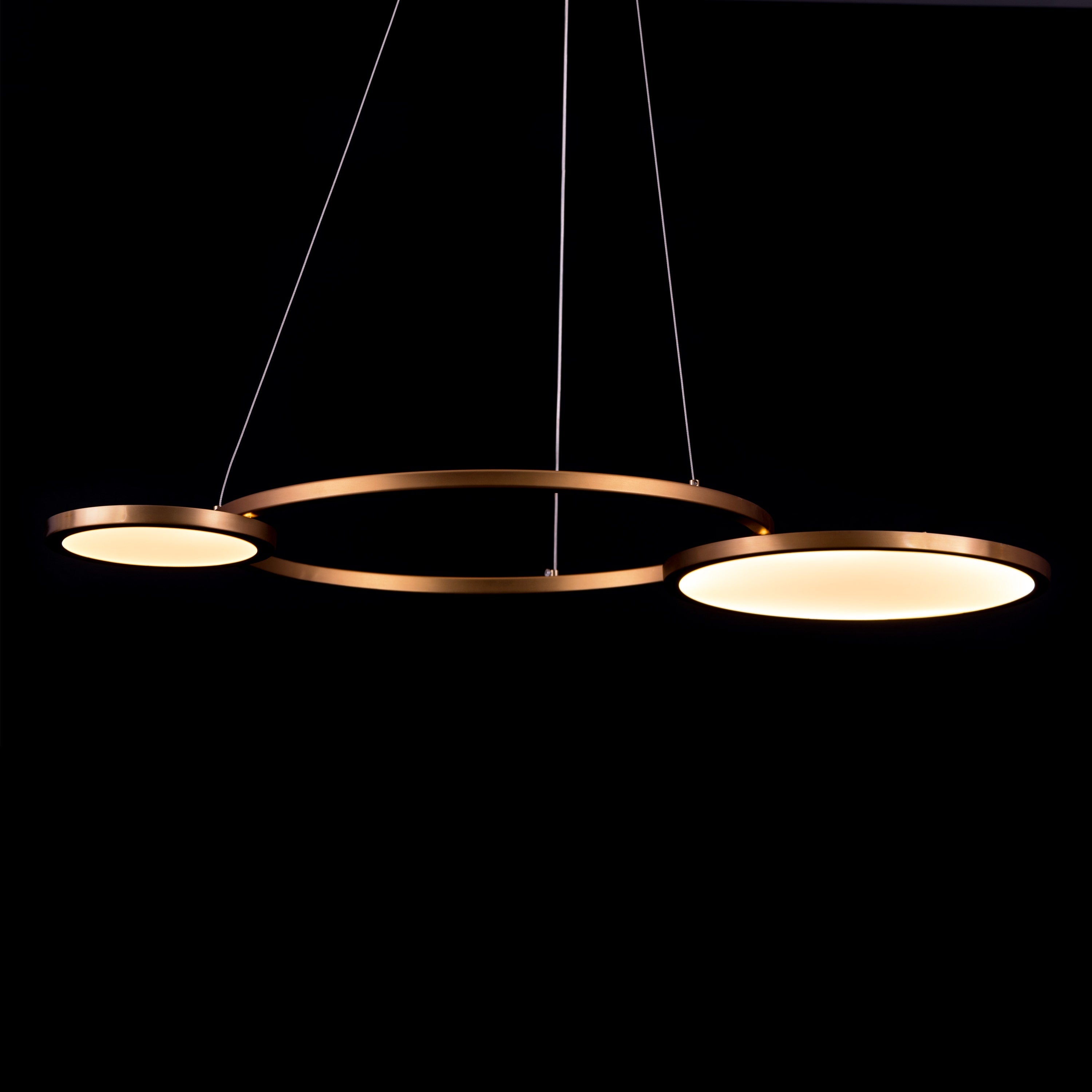 Glow & Hustle (Large, Gold, 3 Color Dimmable LED with Remote Control) Chandelier