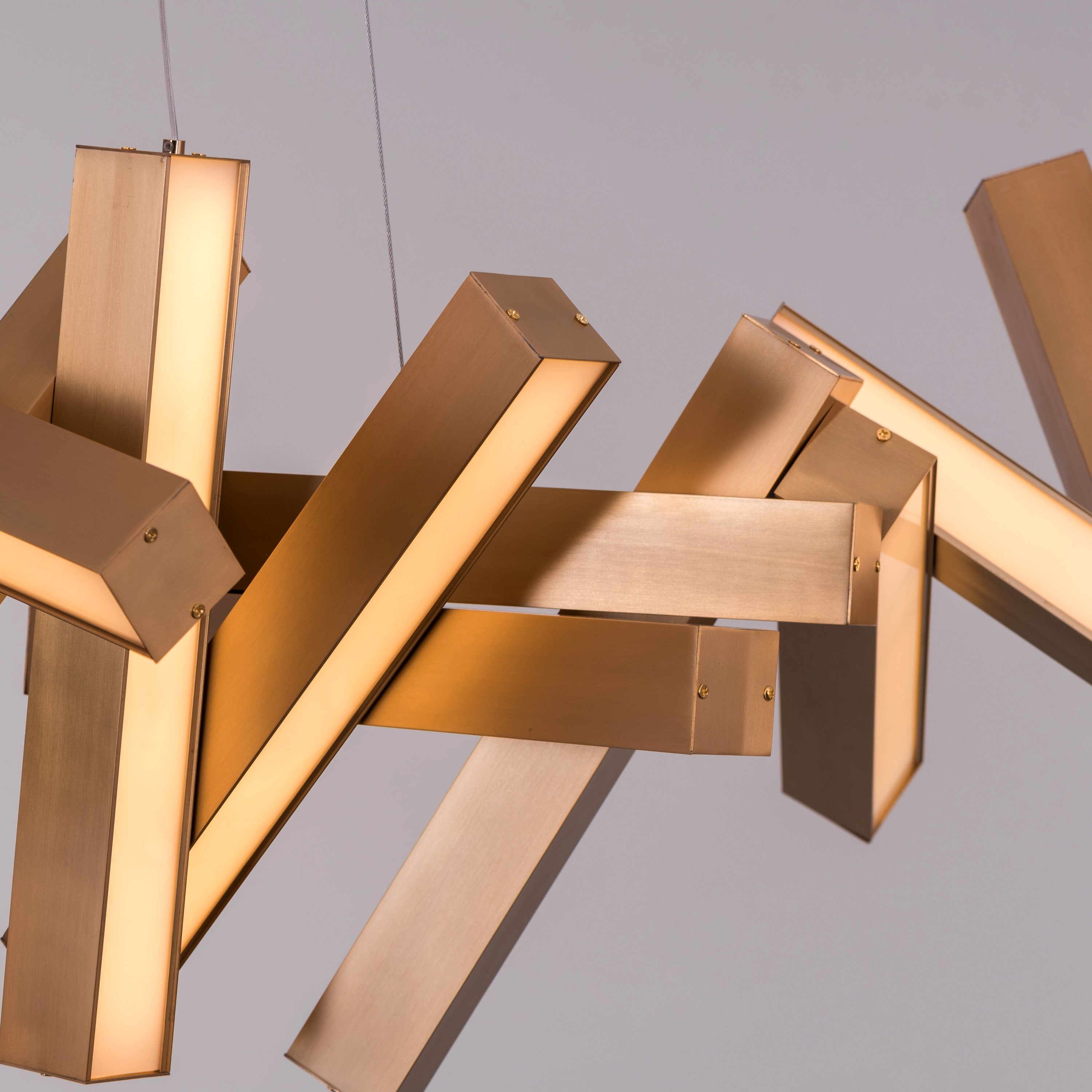 Glow Miles (Large, Gold, Dimmable LED with Remote Control) Chandelier