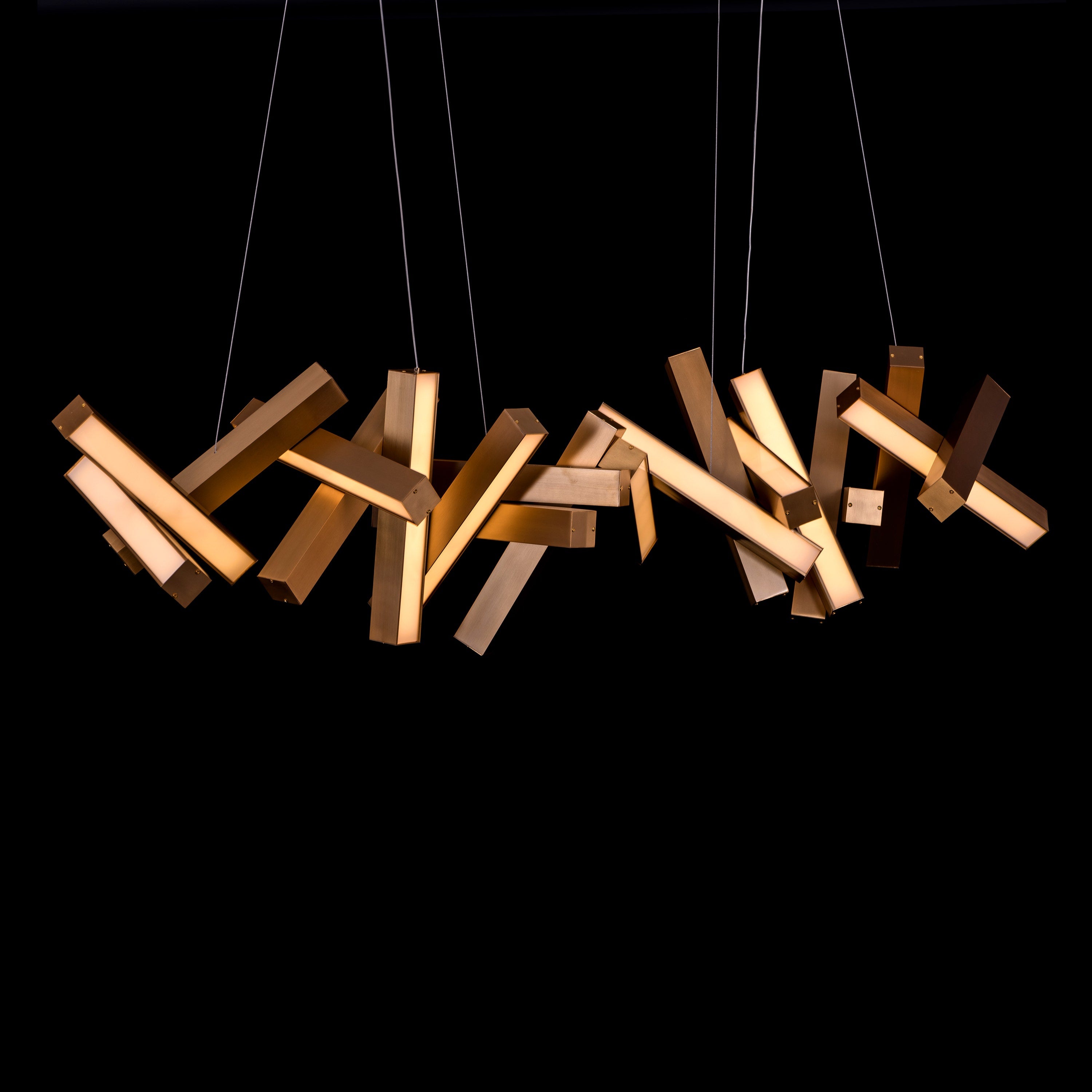 Glow Miles (Large, Gold, Dimmable LED with Remote Control) Chandelier