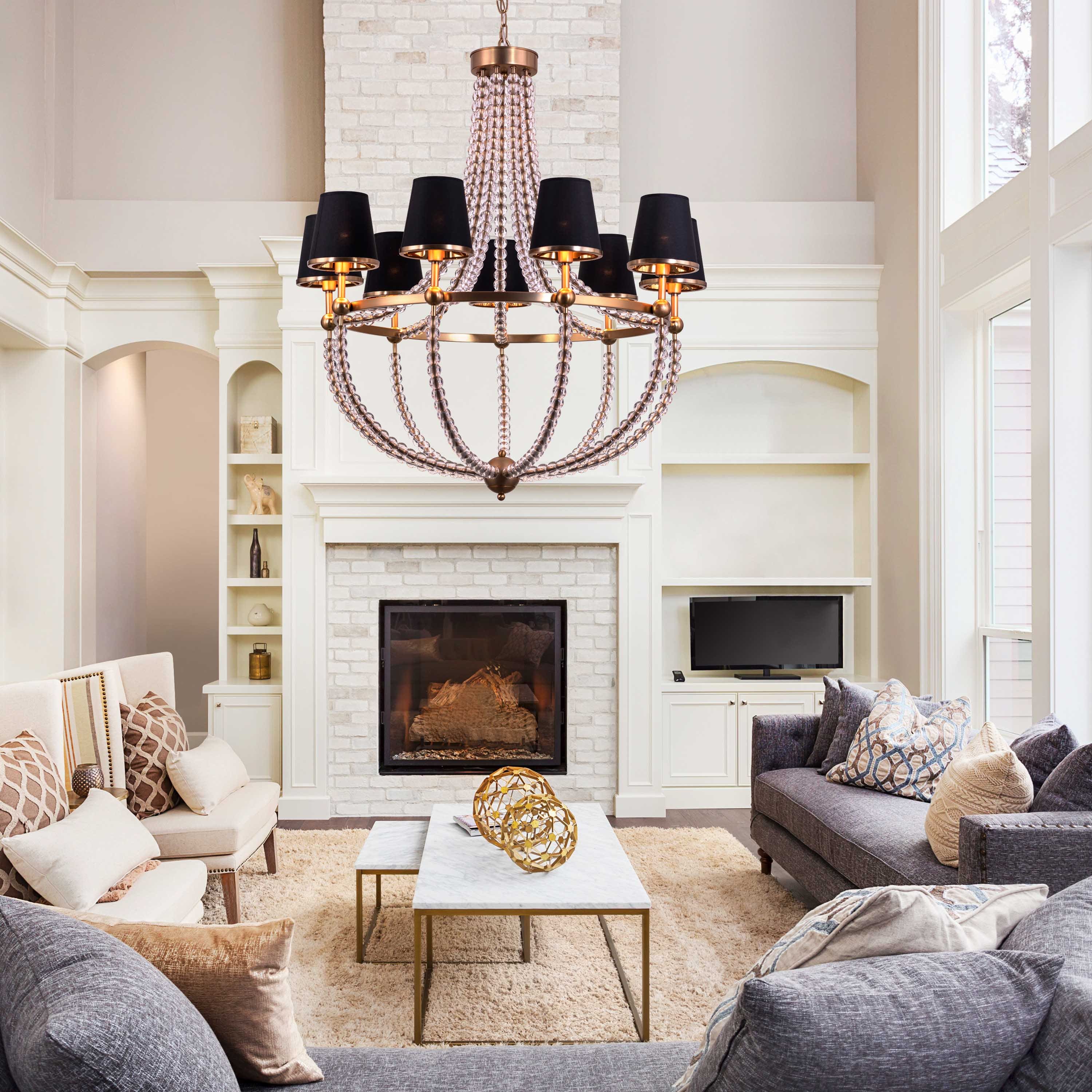 King's Gambit (Large, Gold) Crystal Chandelier