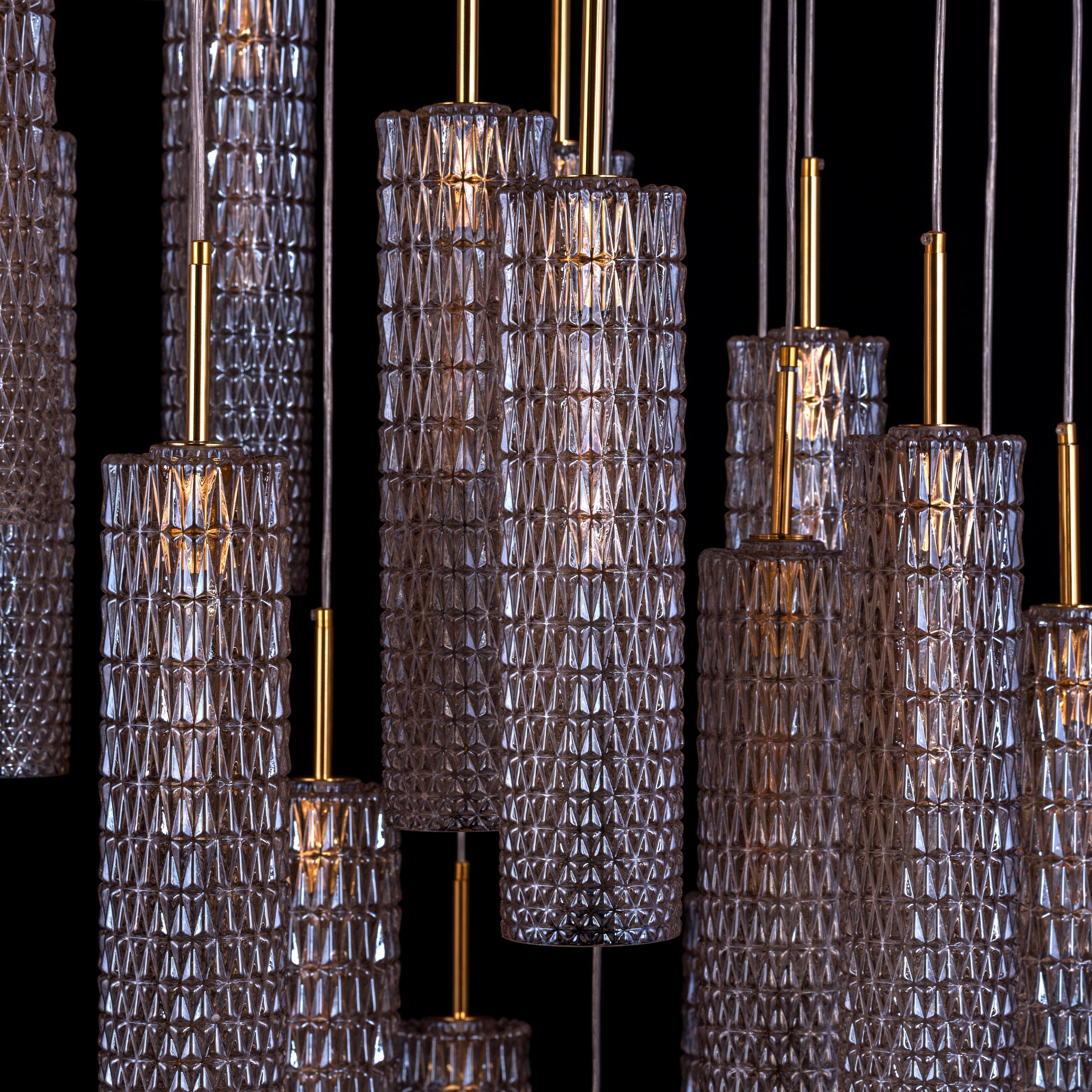 Let It Snow (Large, Gold) Champagne Glass Double Height Chandelier