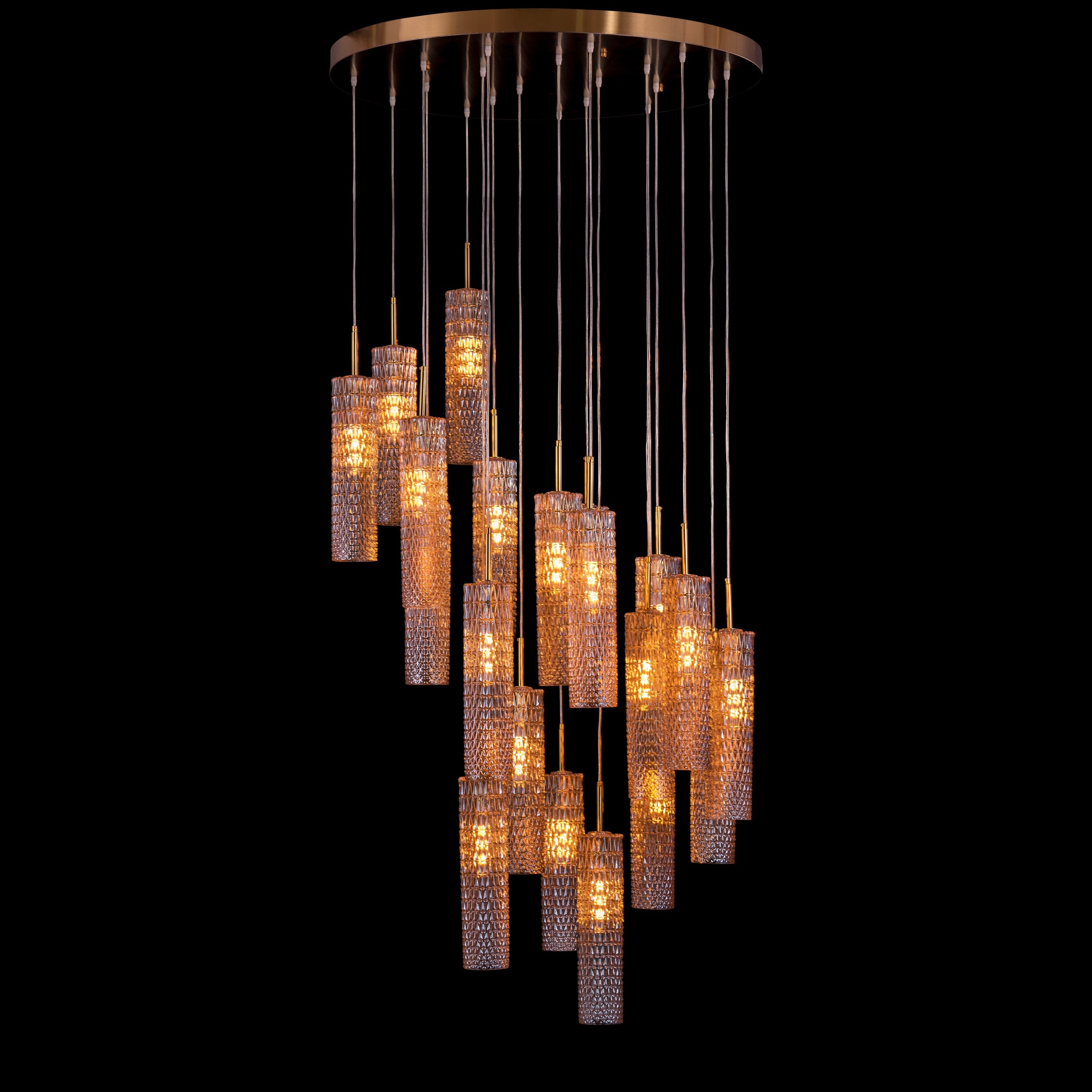 Let It Snow (Large, Gold) Champagne Glass Double Height Chandelier