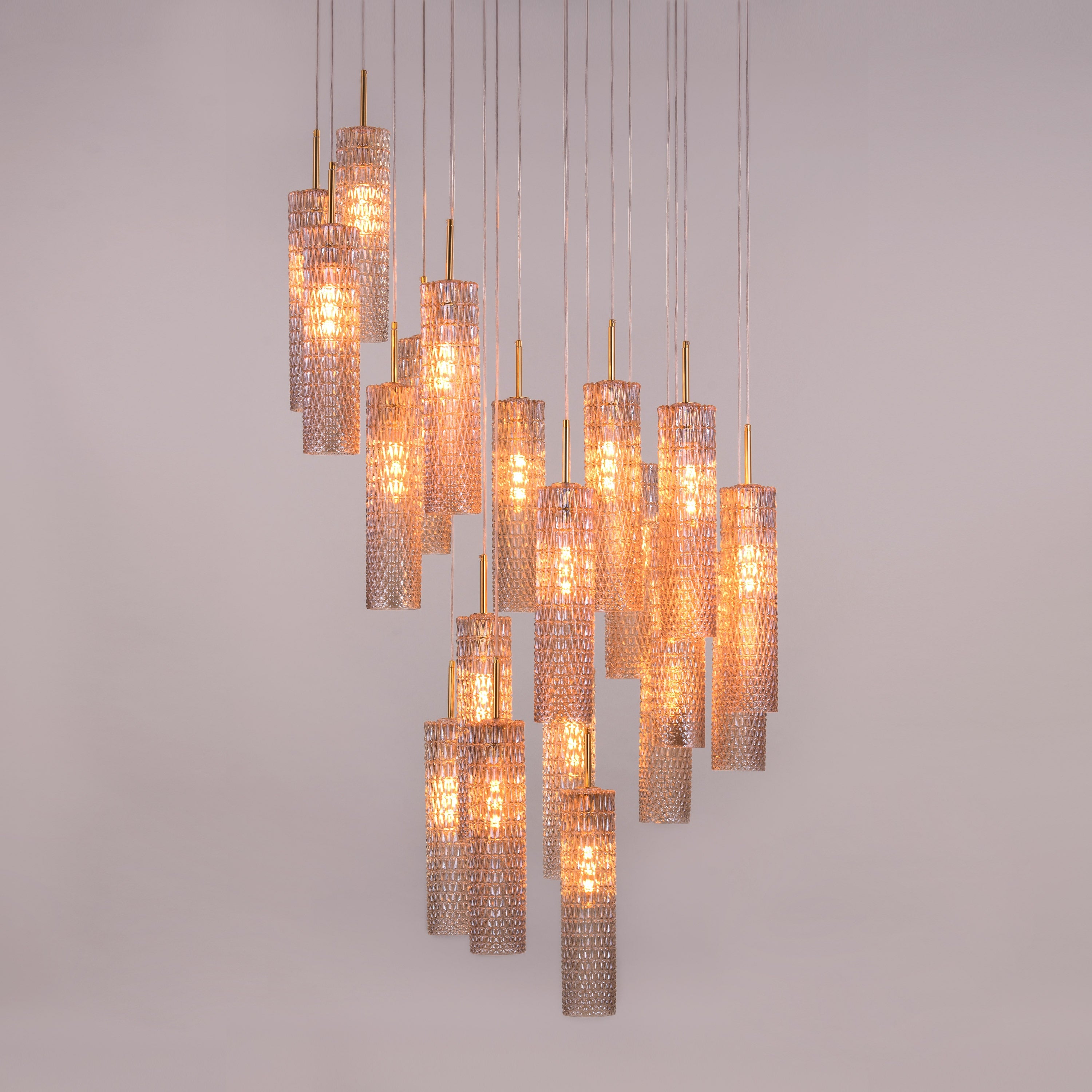 Let It Snow (Large, Gold) Champagne Glass Double Height Chandelier