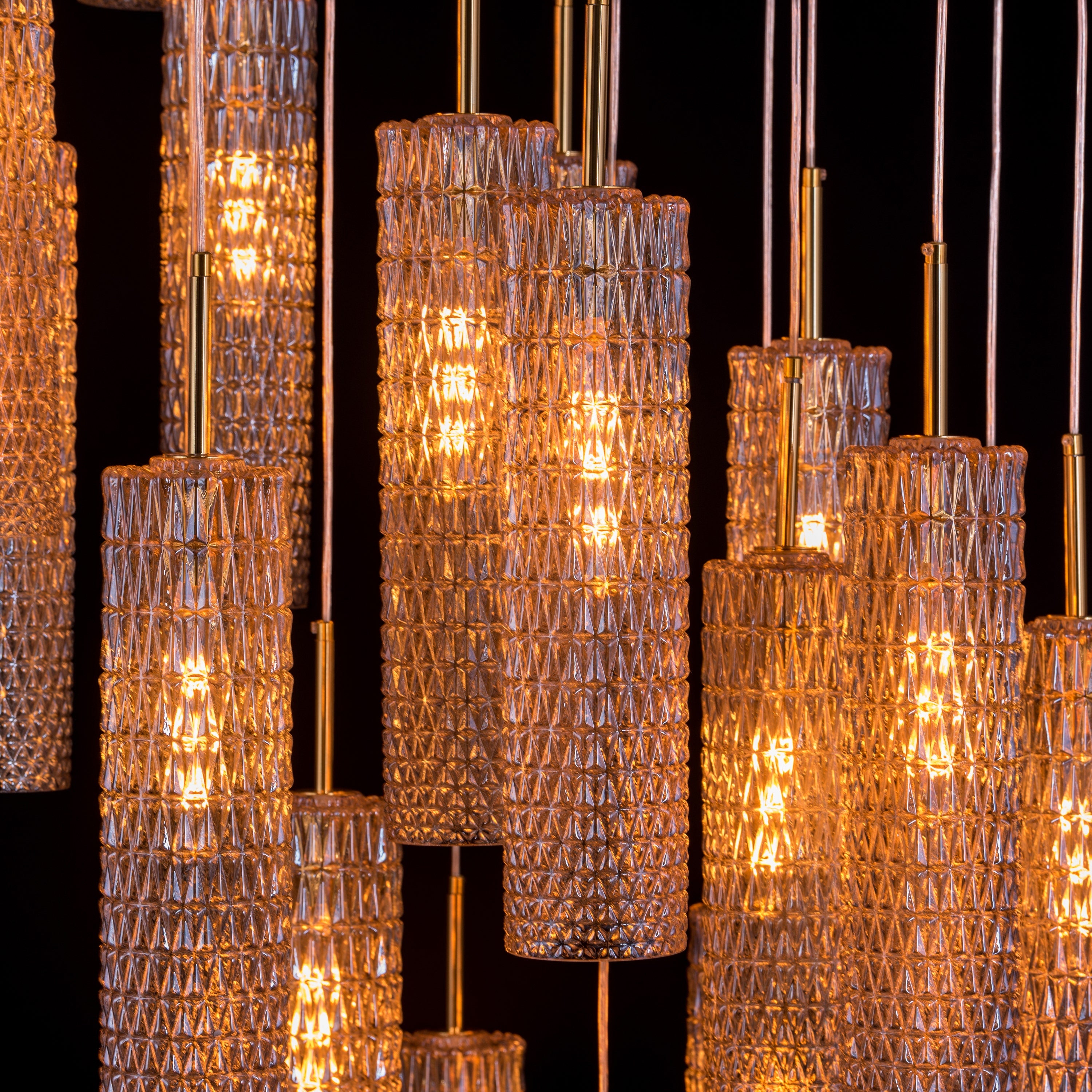 Let It Snow (Large, Gold) Champagne Glass Double Height Chandelier