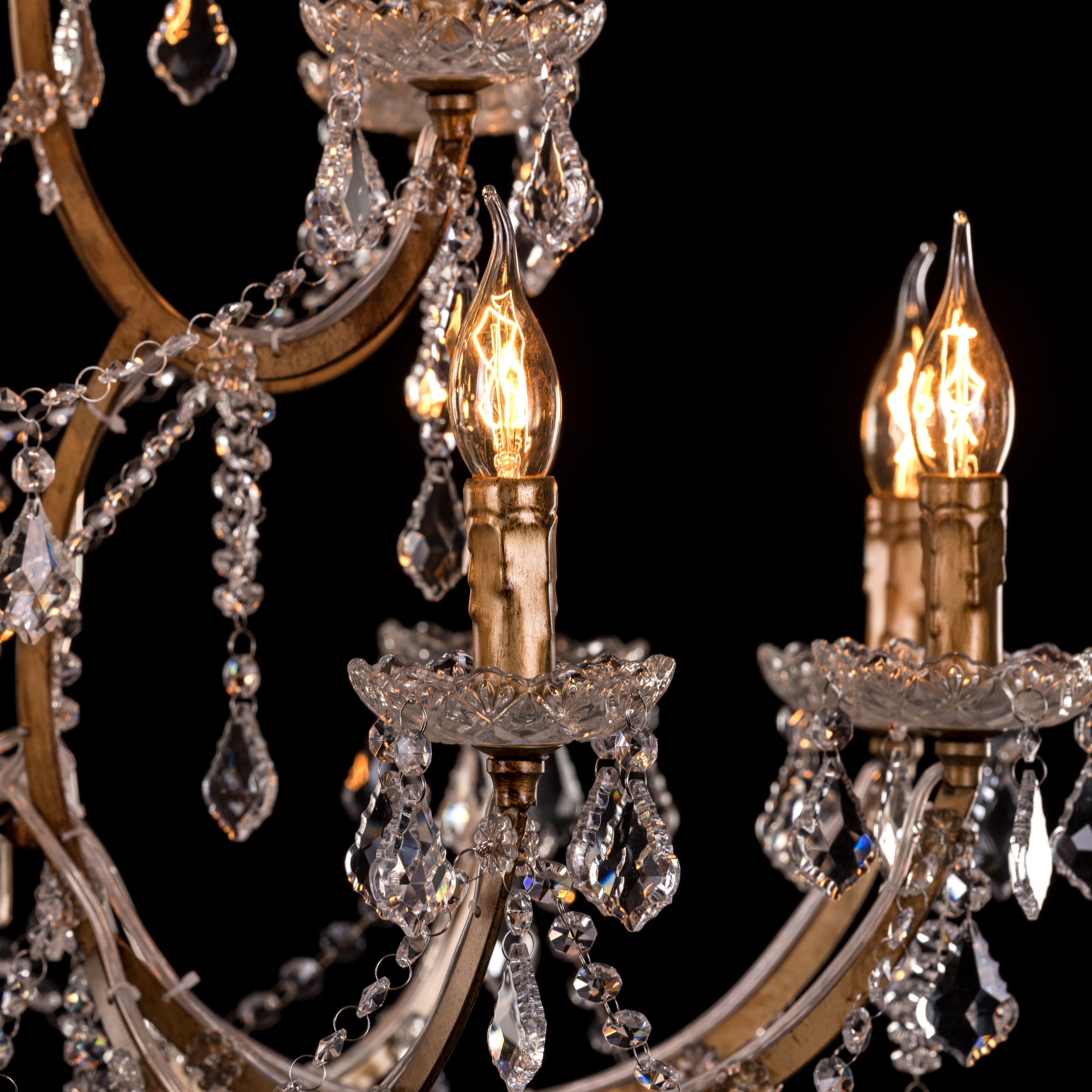 French Restoration (Large, Antique Gold) Crystal Chandelier