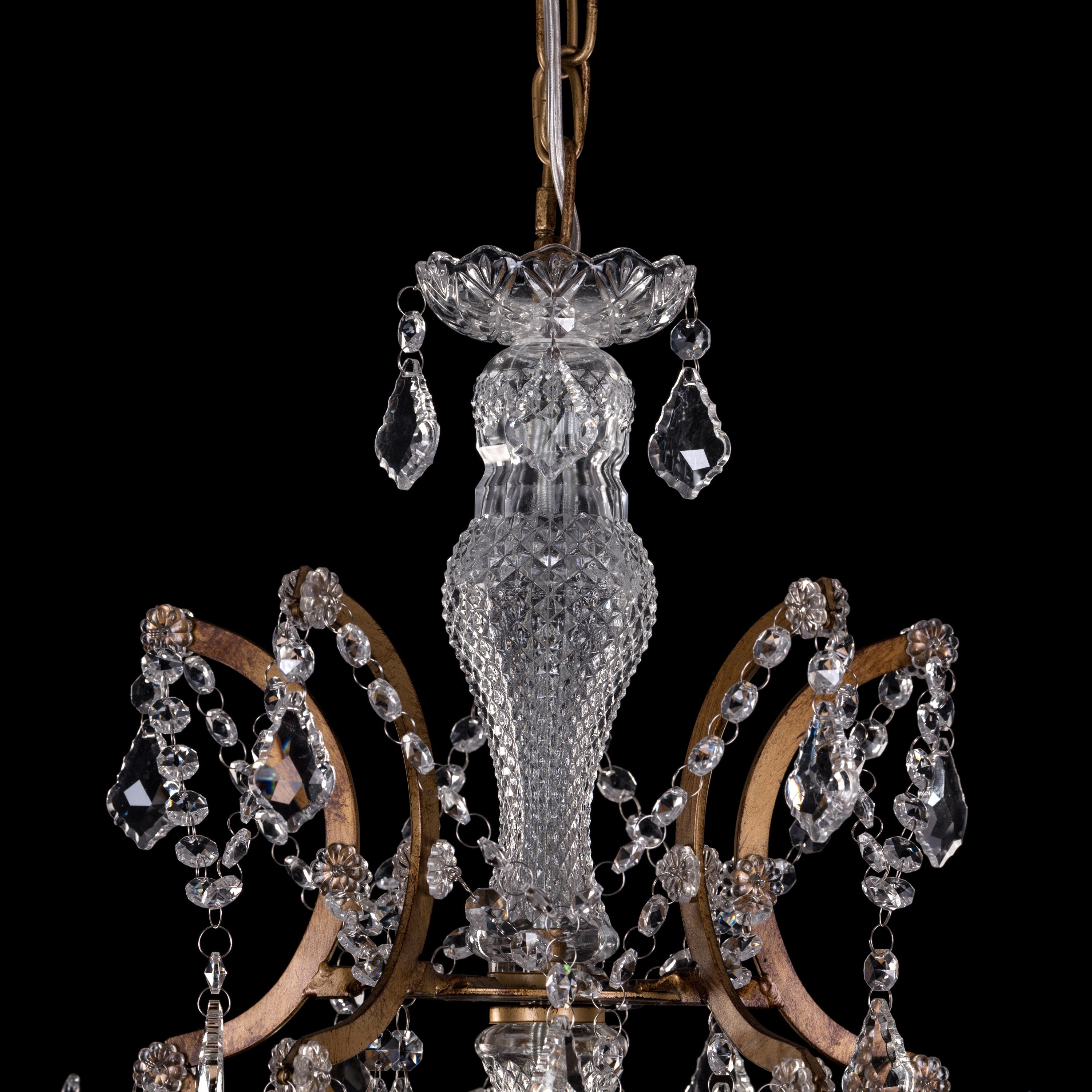 French Restoration (Large, Antique Gold) Crystal Chandelier
