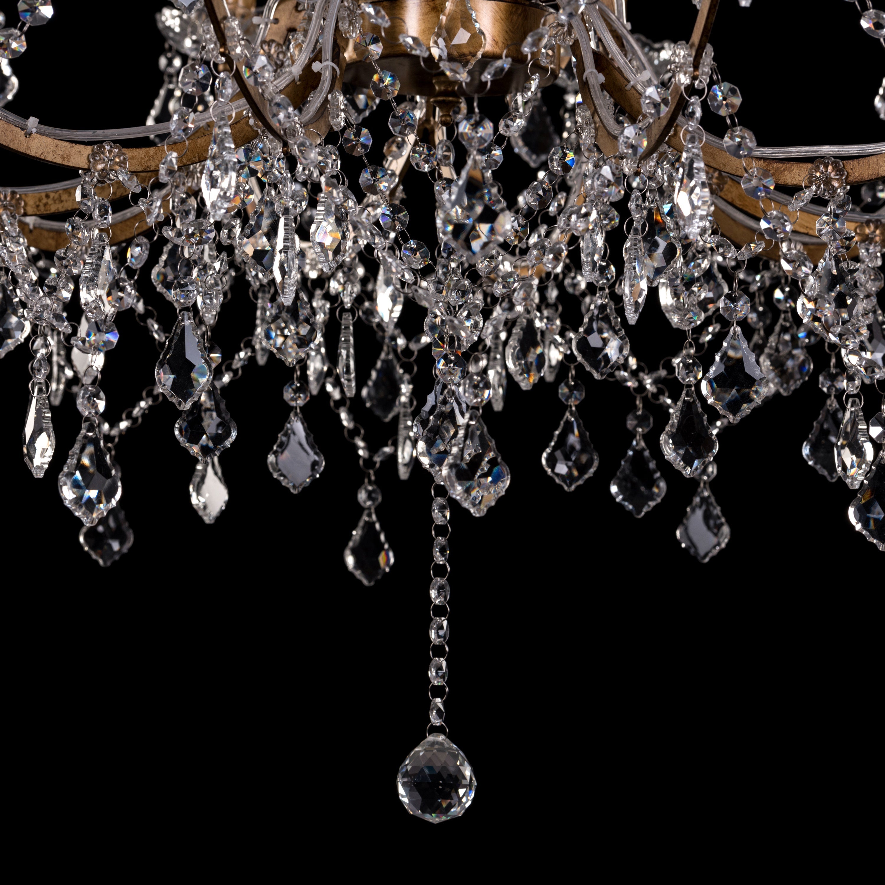 French Restoration (Large, Antique Gold) Crystal Chandelier
