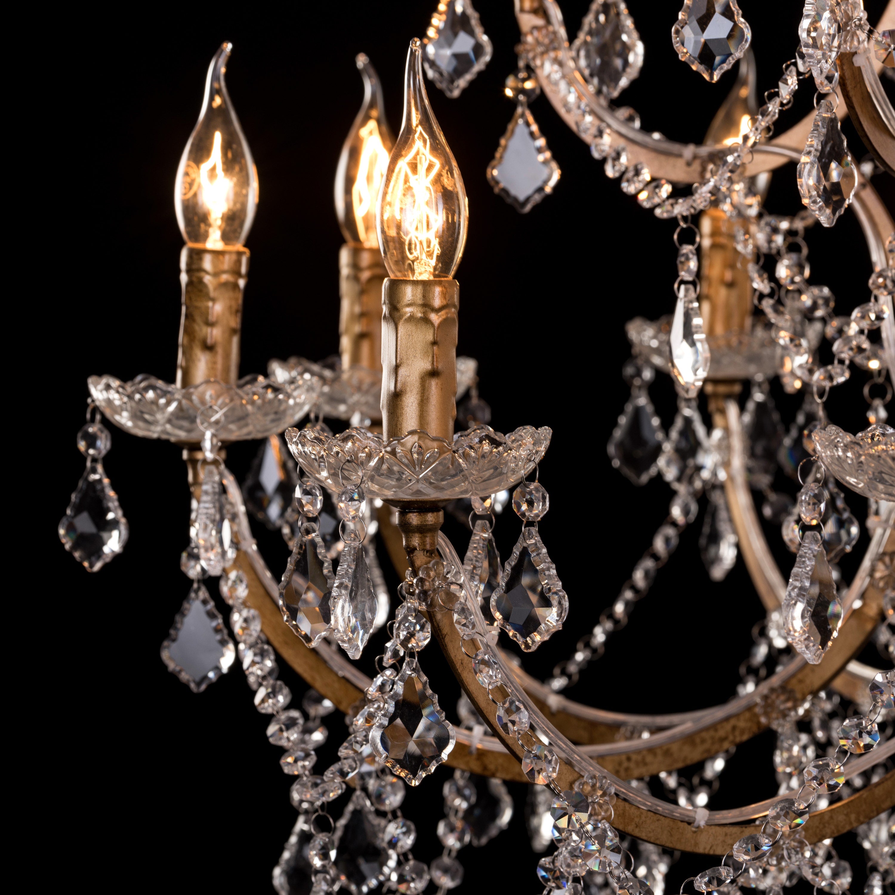 French Restoration (Large, Antique Gold) Crystal Chandelier