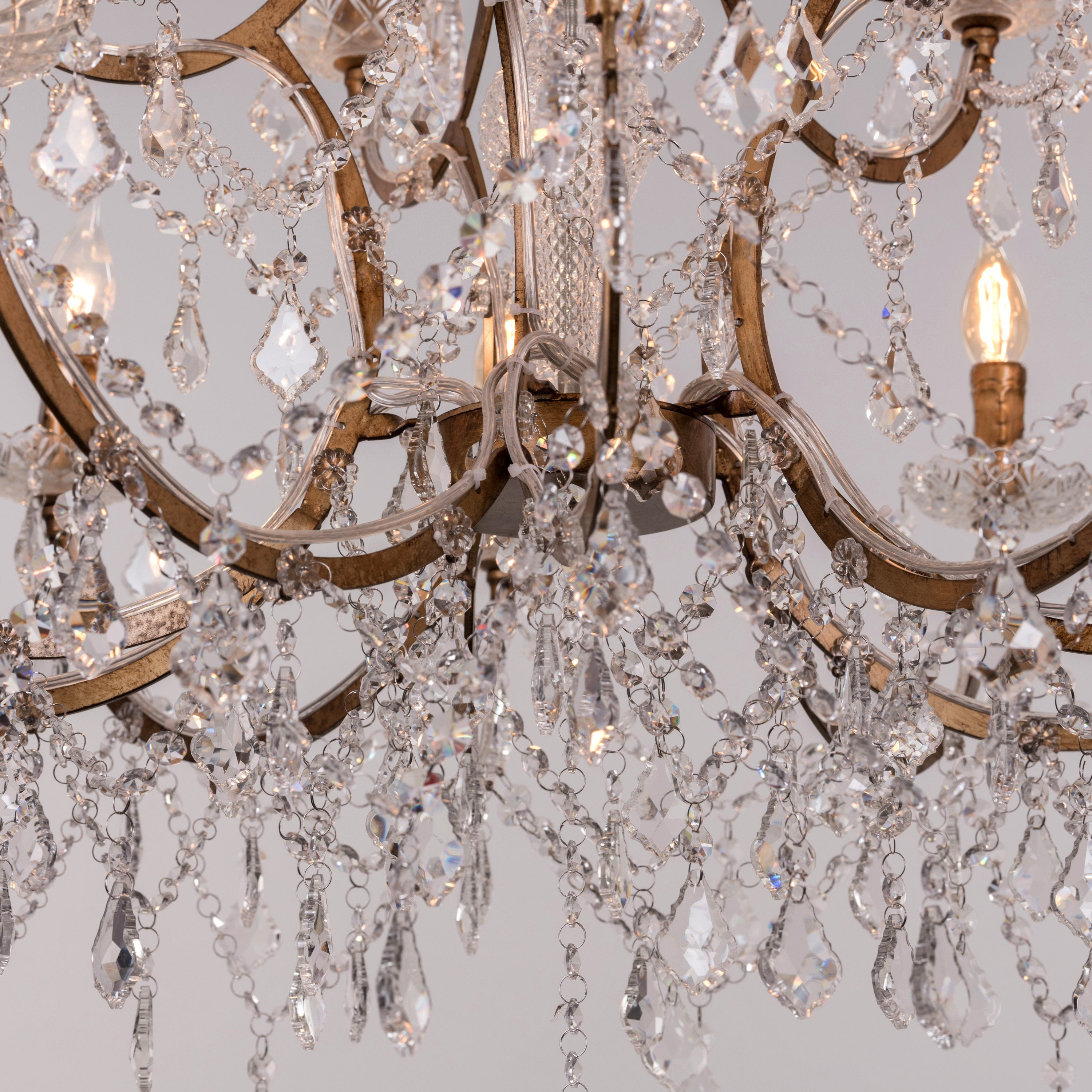 French Restoration (Large, Antique Gold) Crystal Chandelier