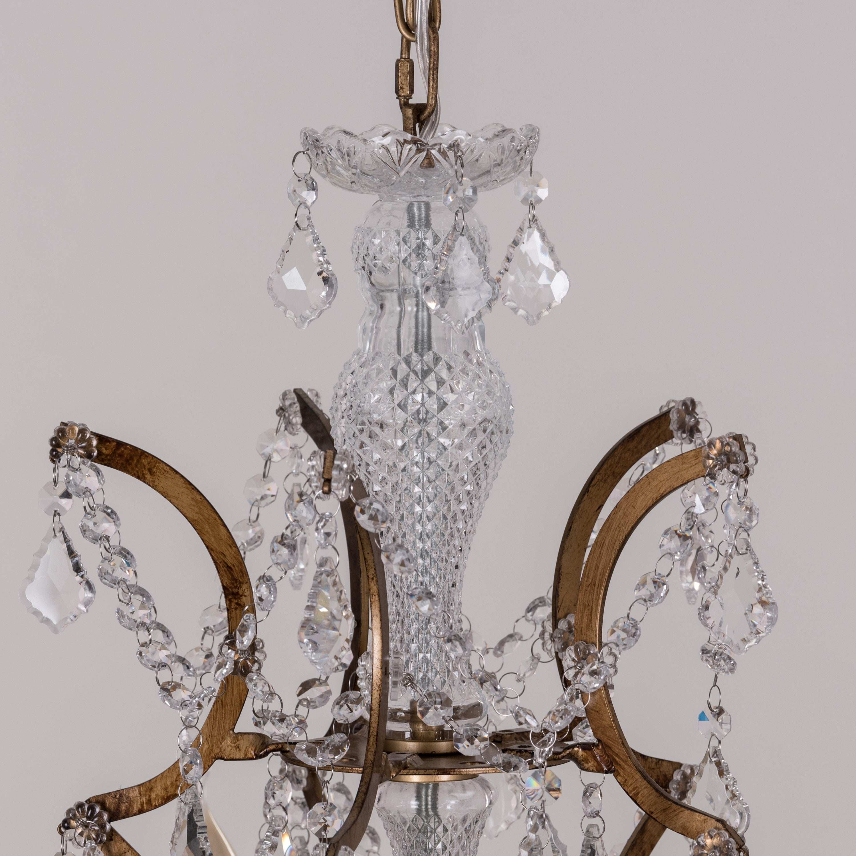 French Restoration (Large, Antique Gold) Crystal Chandelier