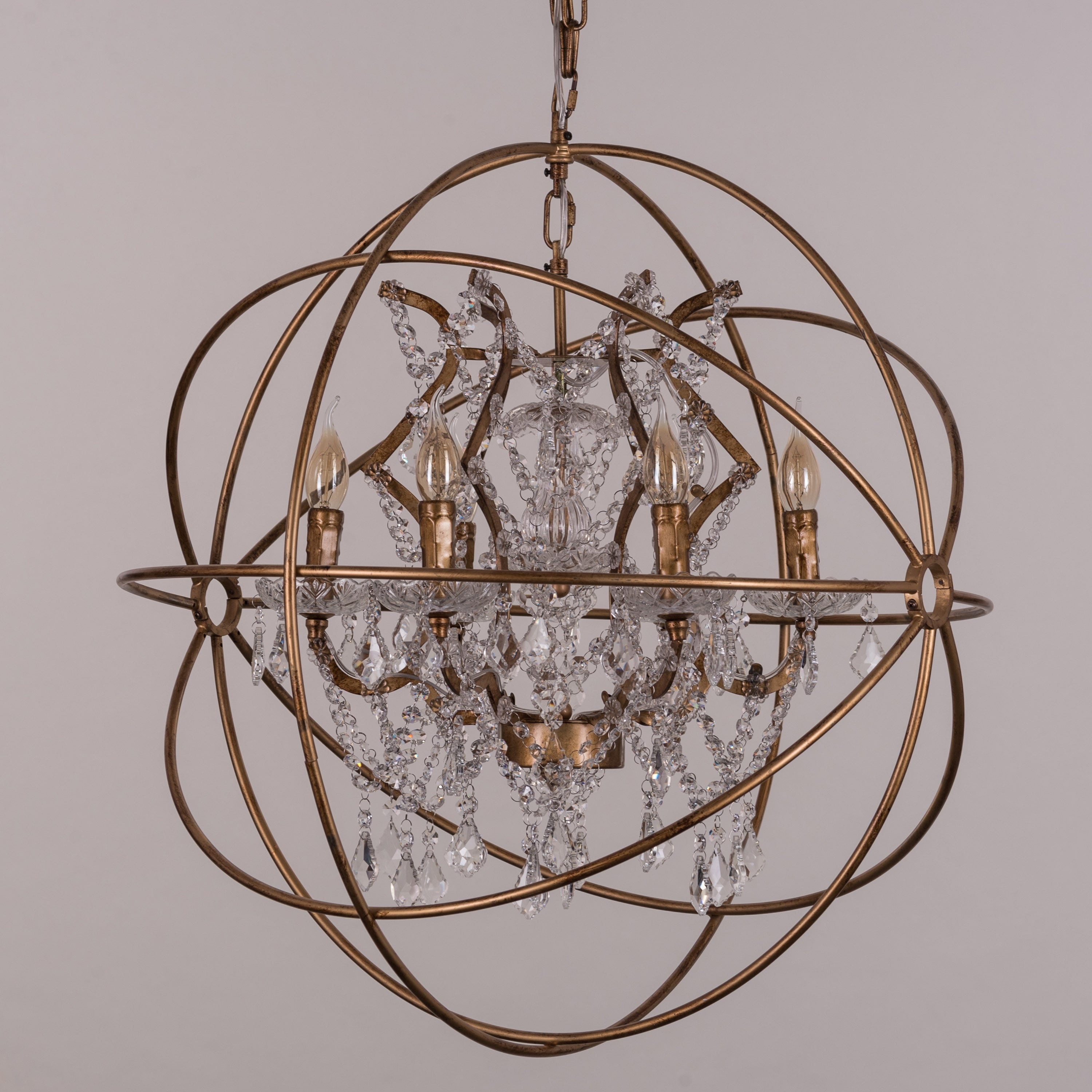Moonlight Rendezvous (Large, Antique Gold) Crystal Chandelier