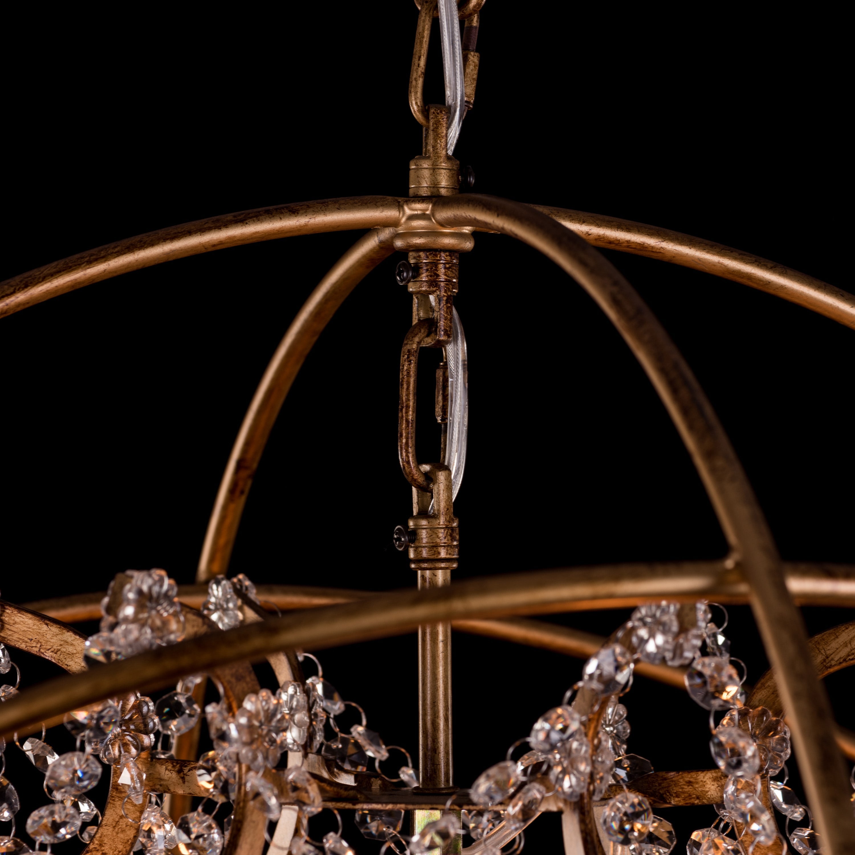 Moonlight Rendezvous (Large, Antique Gold) Crystal Chandelier