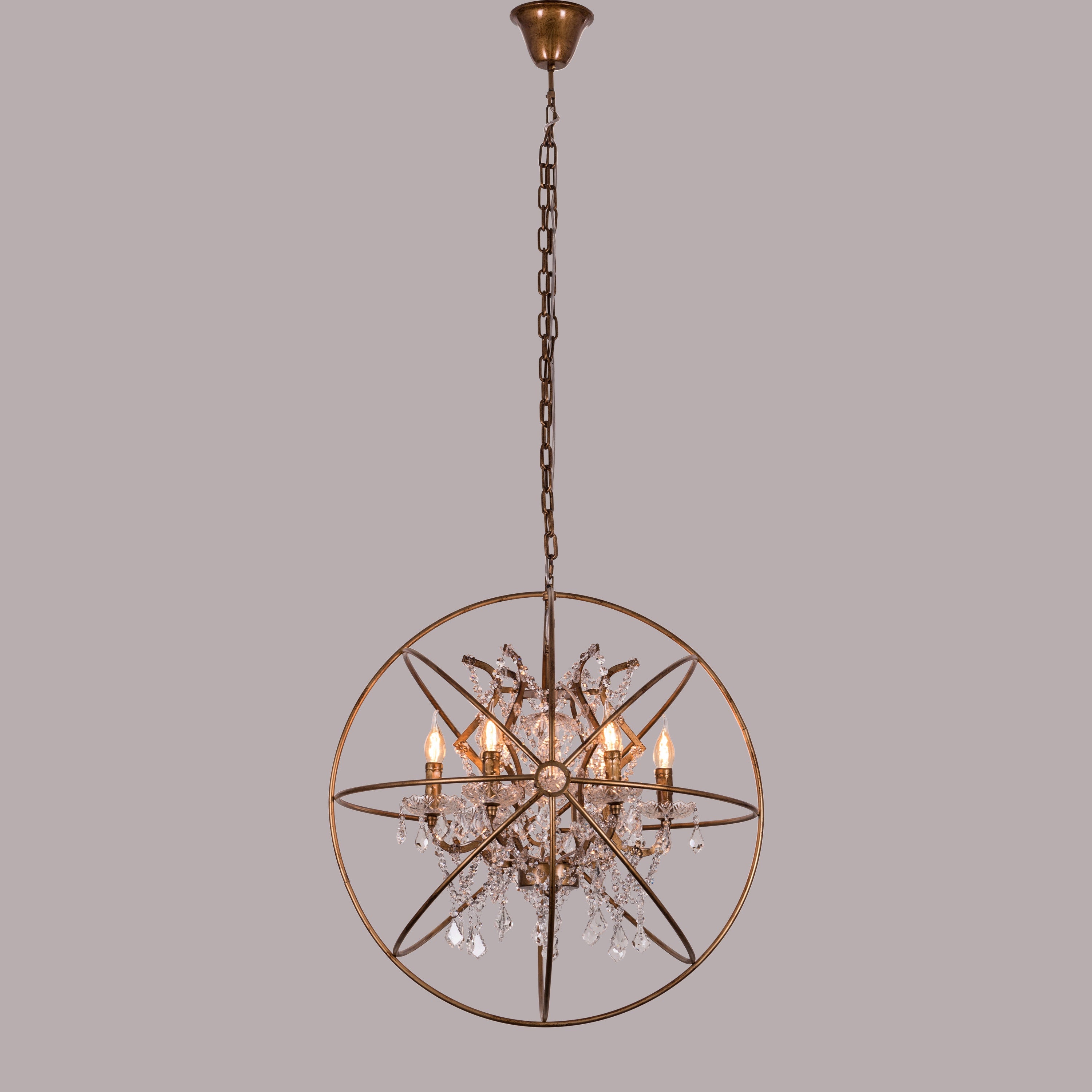 Moonlight Rendezvous (Large, Antique Gold) Crystal Chandelier