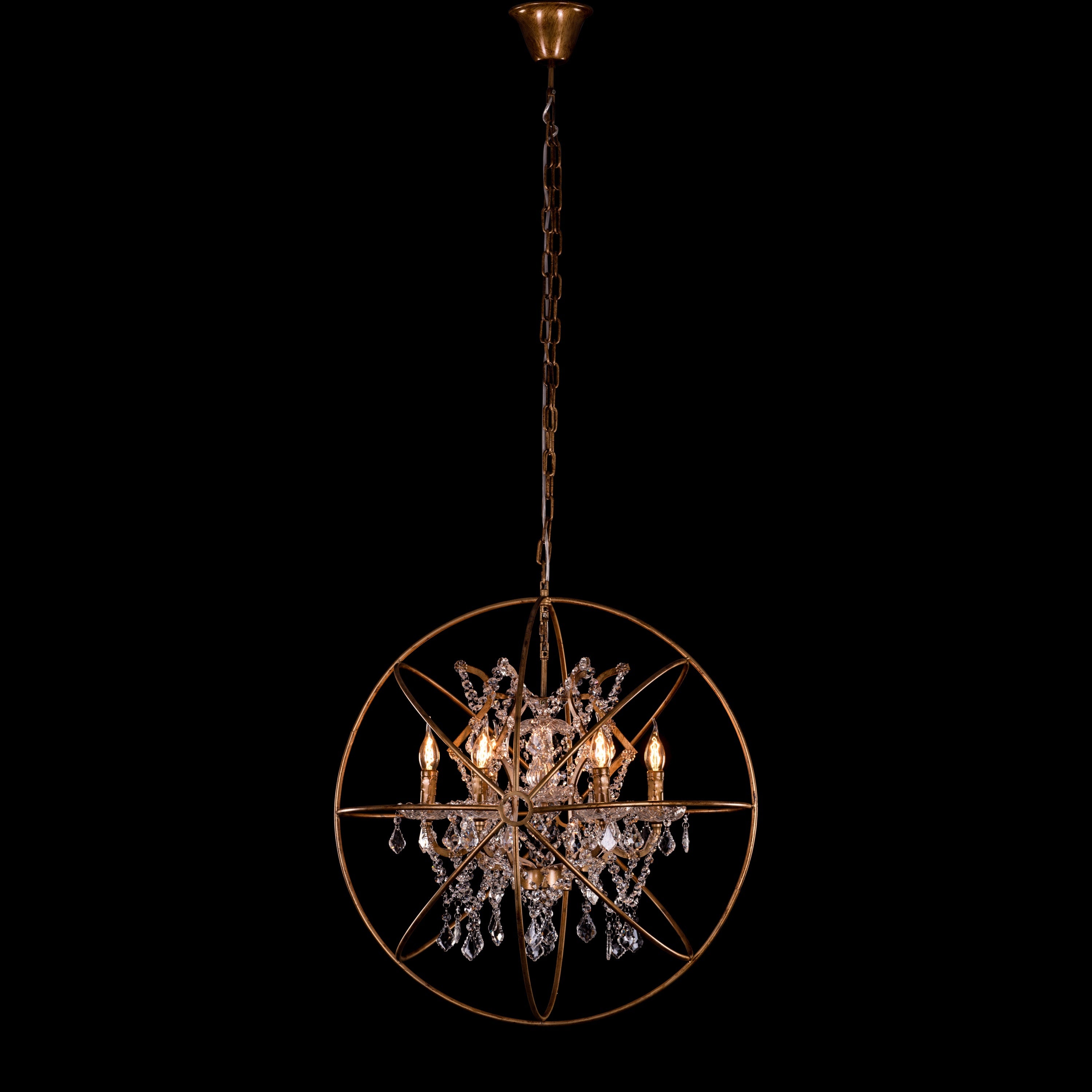 Moonlight Rendezvous (Large, Antique Gold) Crystal Chandelier