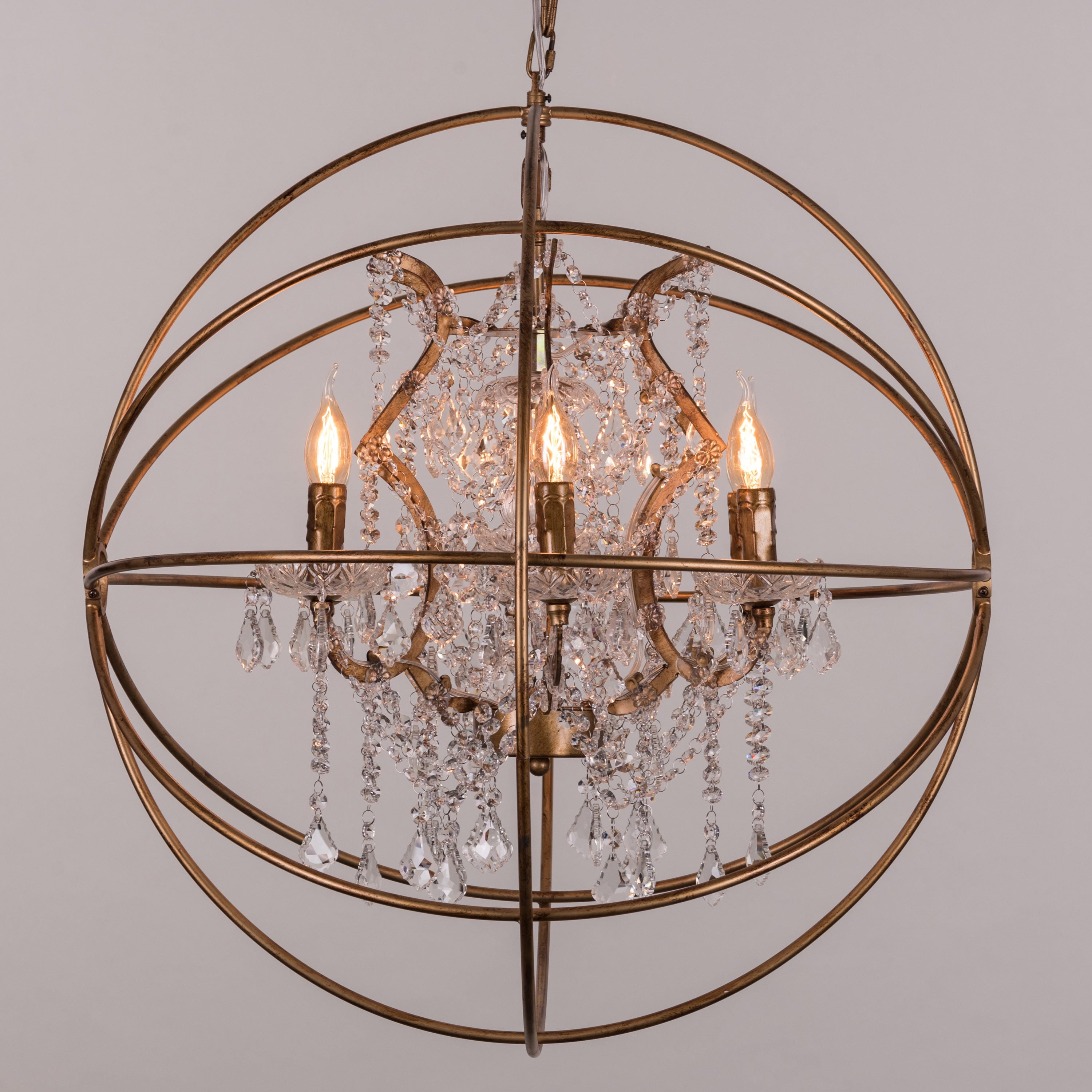 Moonlight Rendezvous (Large, Antique Gold) Crystal Chandelier