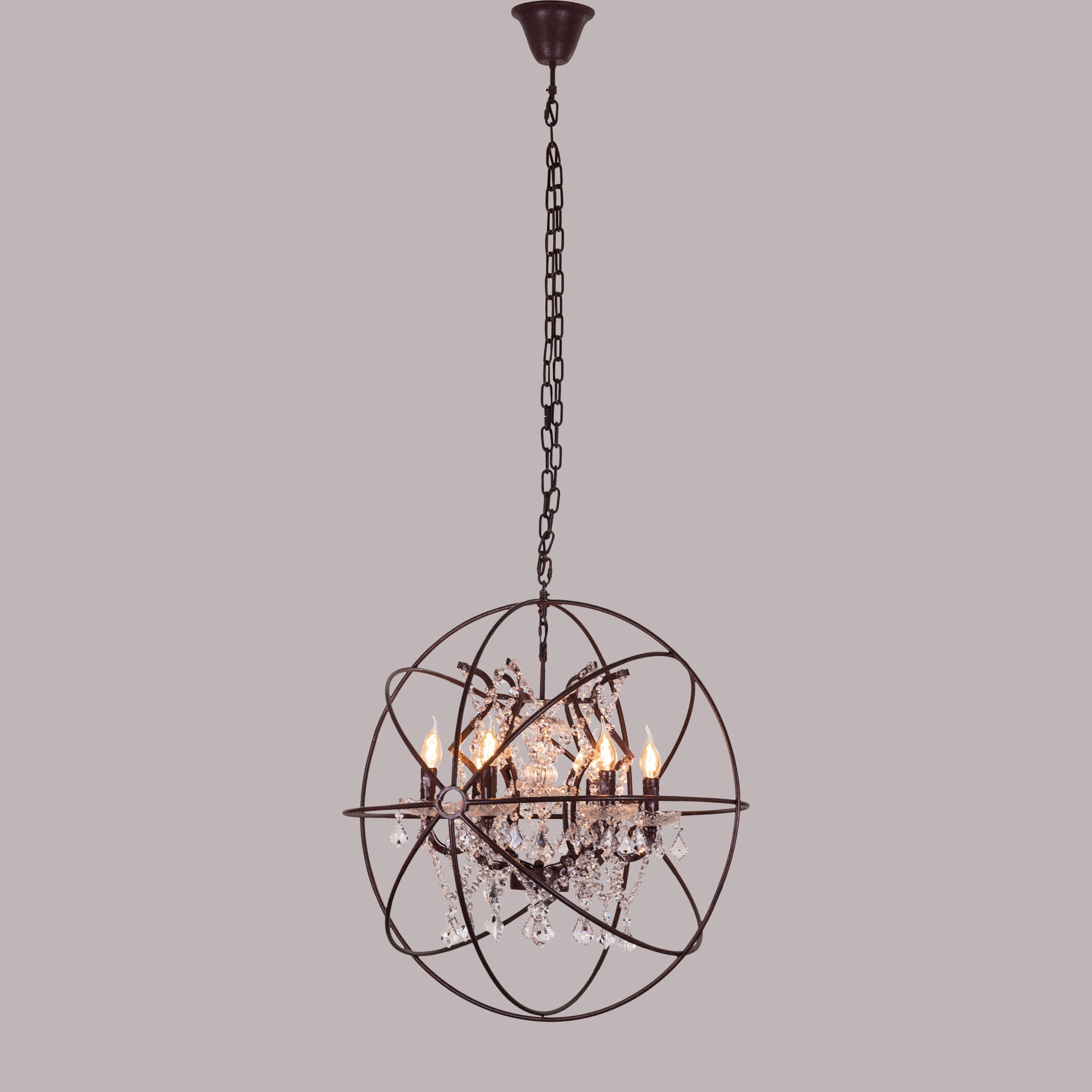 Moonlight Rendezvous (Large, Rust Iron) Crystal Chandelier