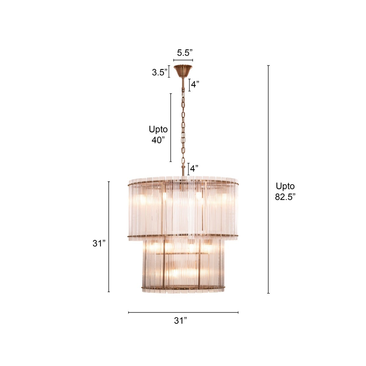 Take Me To The Hamptons (Large, Round, Gold) Chandelier