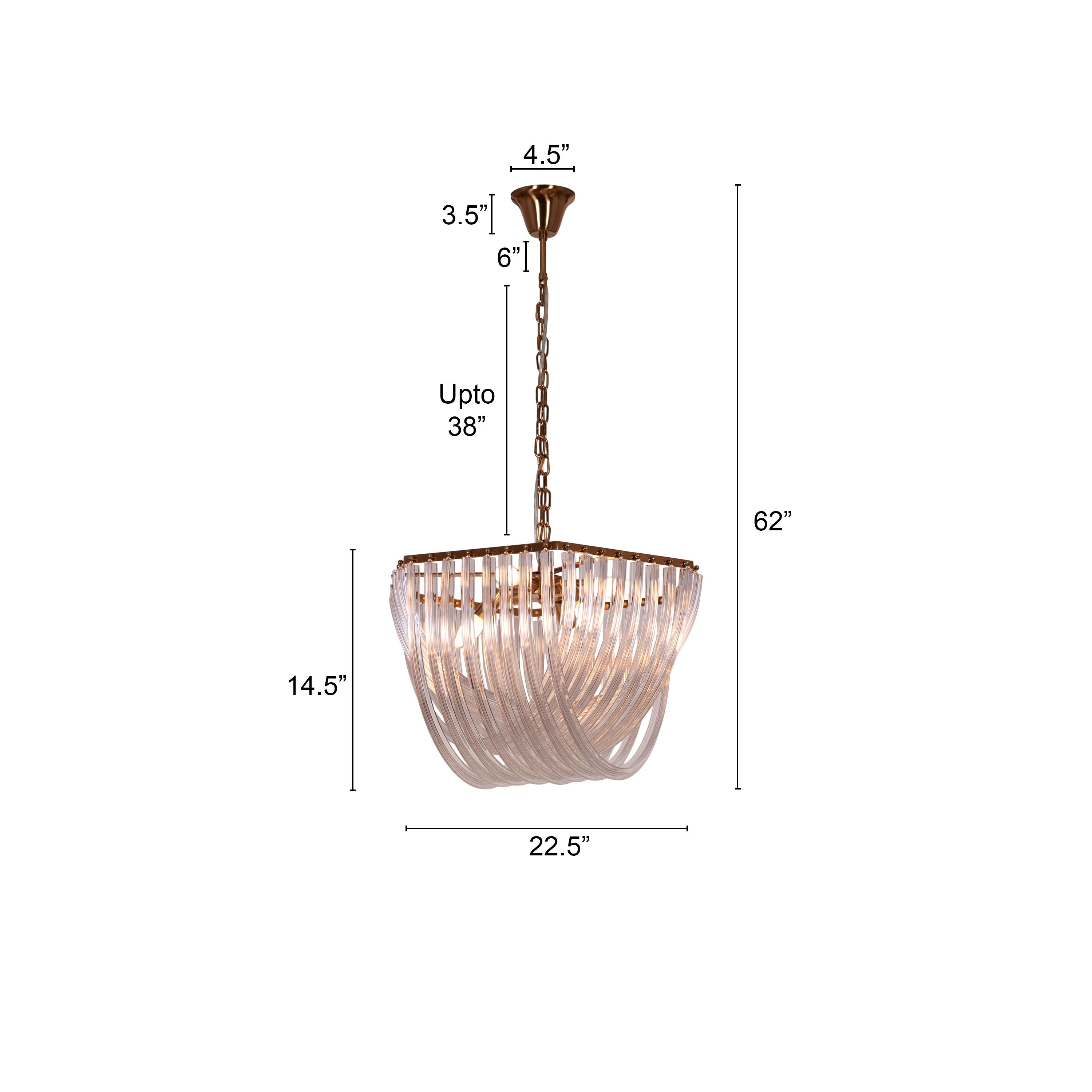 Golden Gaze (Small, Gold) Fiber Glass Chandelier