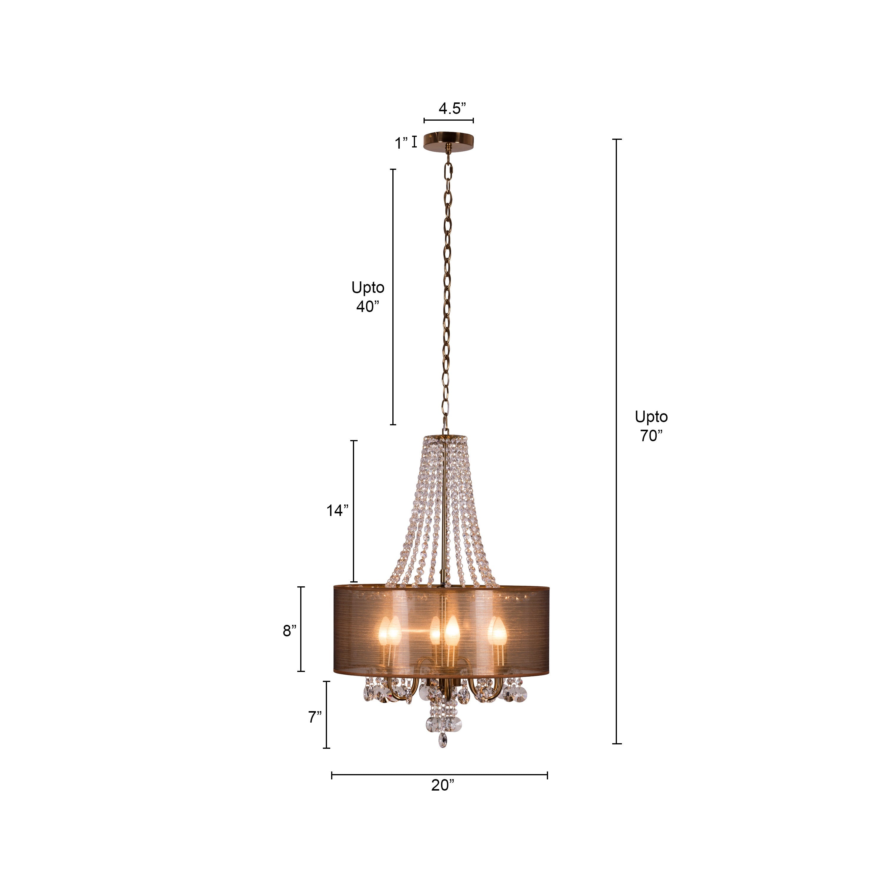 So In Love (Small, Gold) Crystal Chandelier