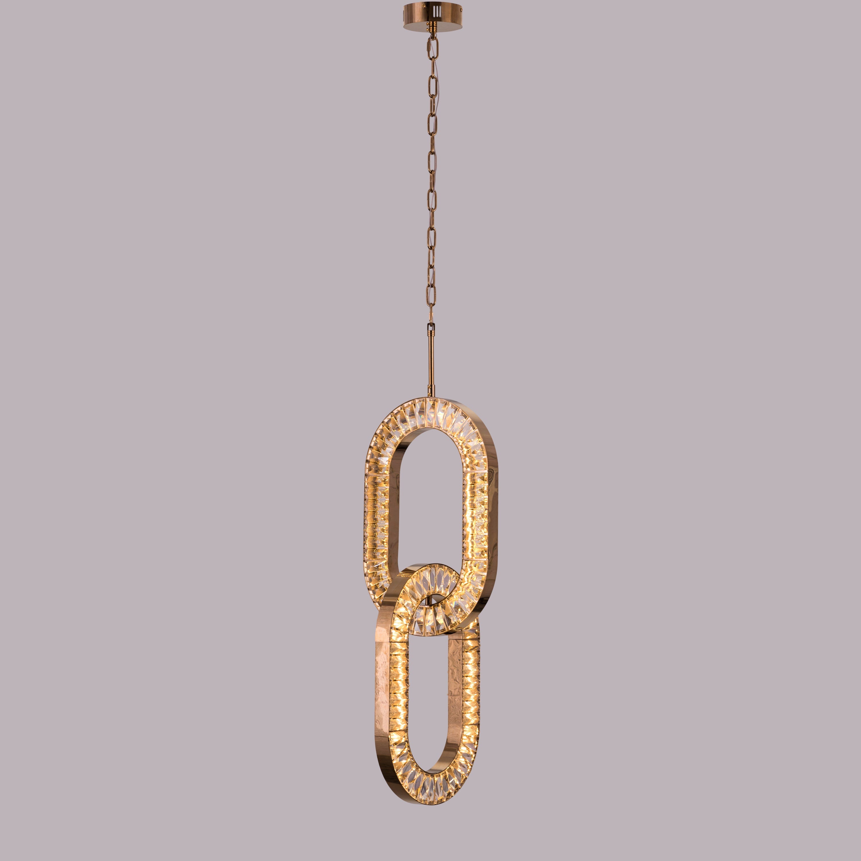Welcome To Beverly Hills (Small, Gold, 3 Colour Dimmable LED With Remote Control) Crystal Chandelier